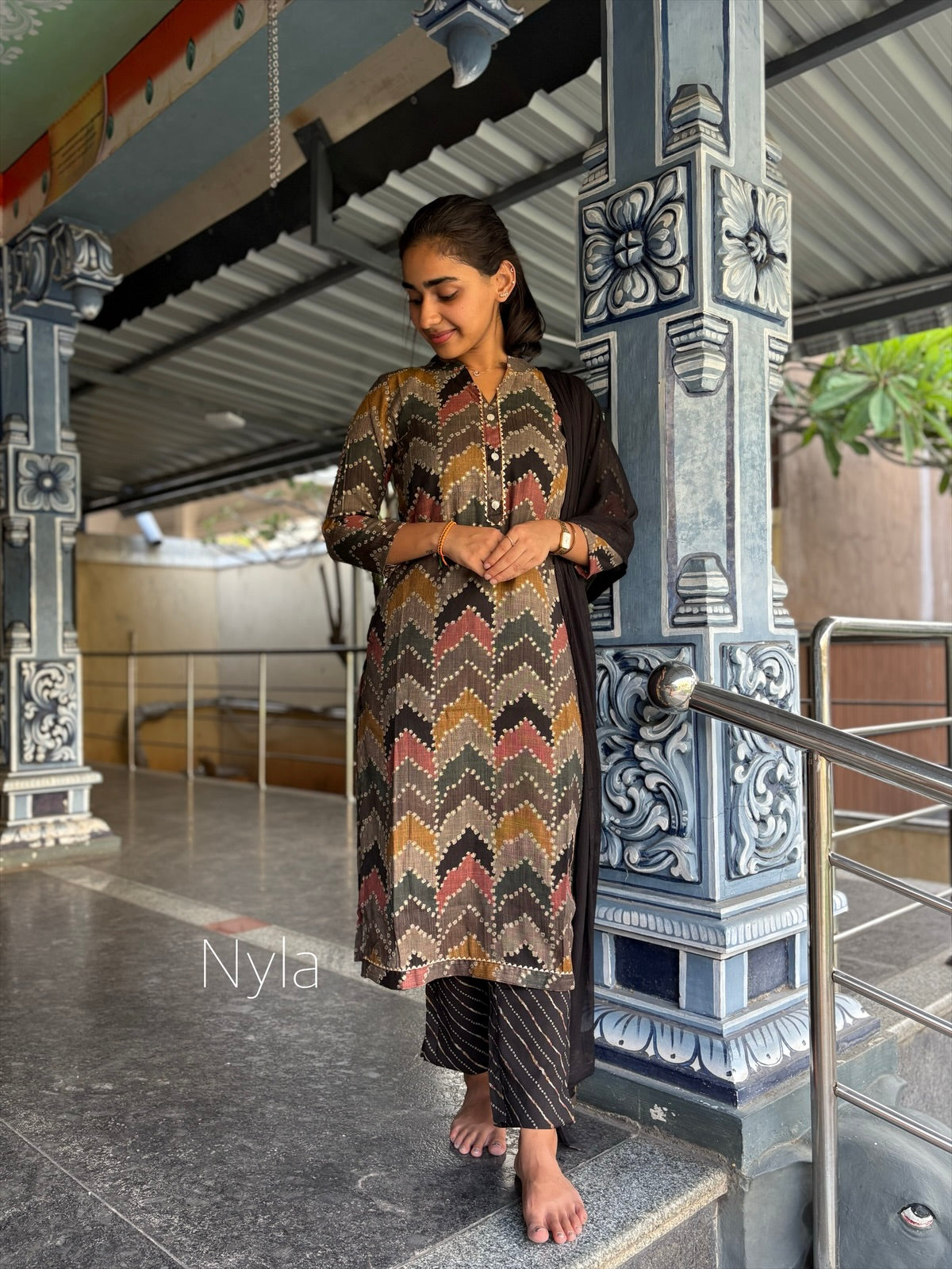 Ny 444 Elegant Rayon Cotton Kurti with 3/4th sleeves