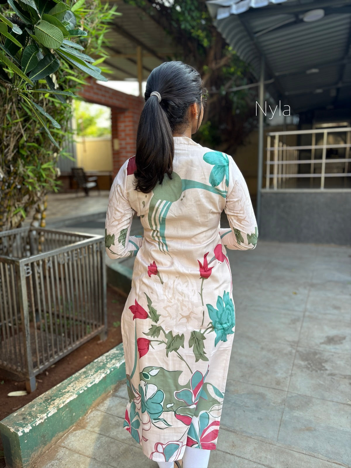 NY 433 Elegant Linen cotton Kurti with 3/4th sleeves