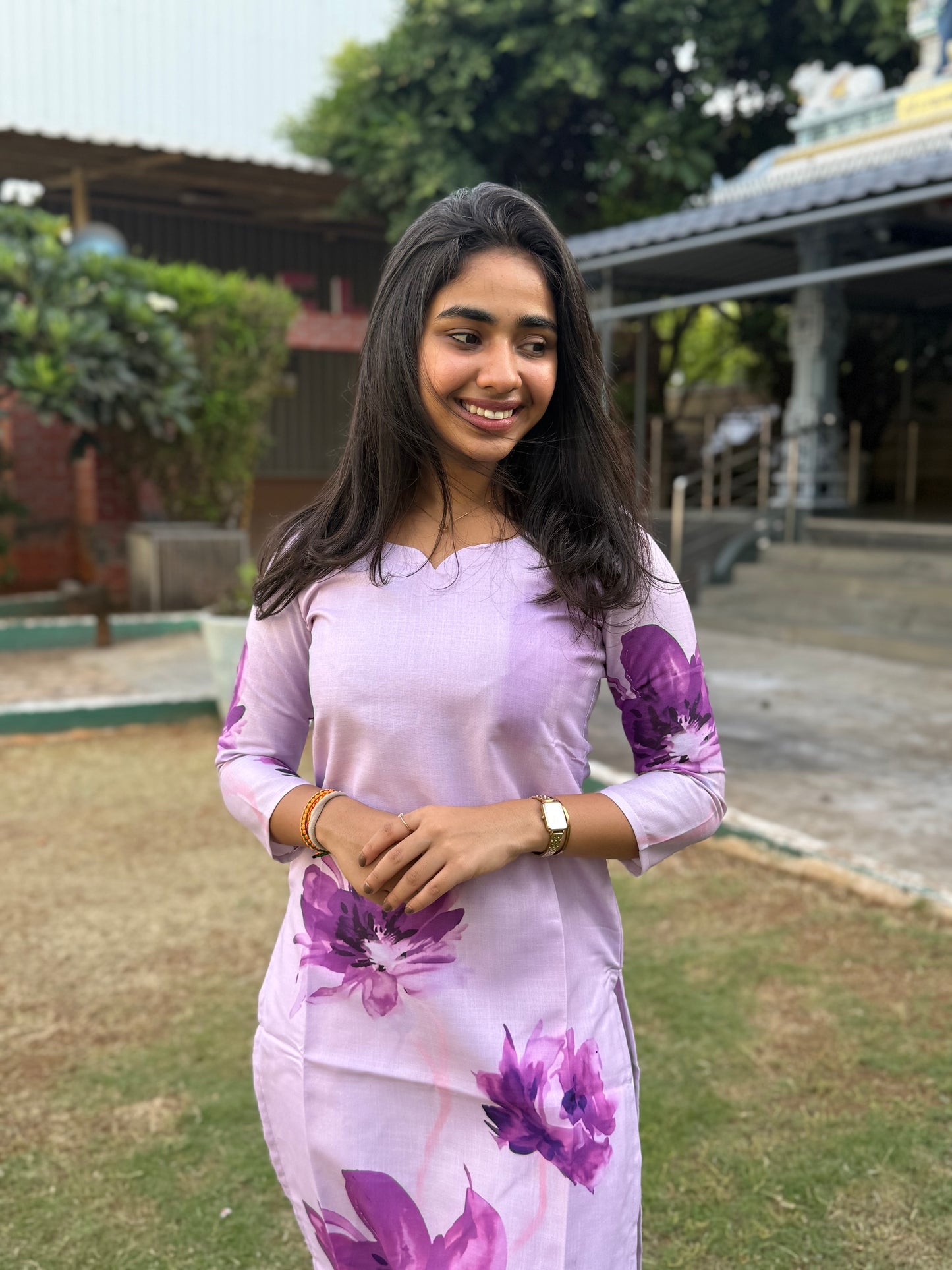 NY 449 Elegant Linen cotton Kurti with 3/4th sleeves