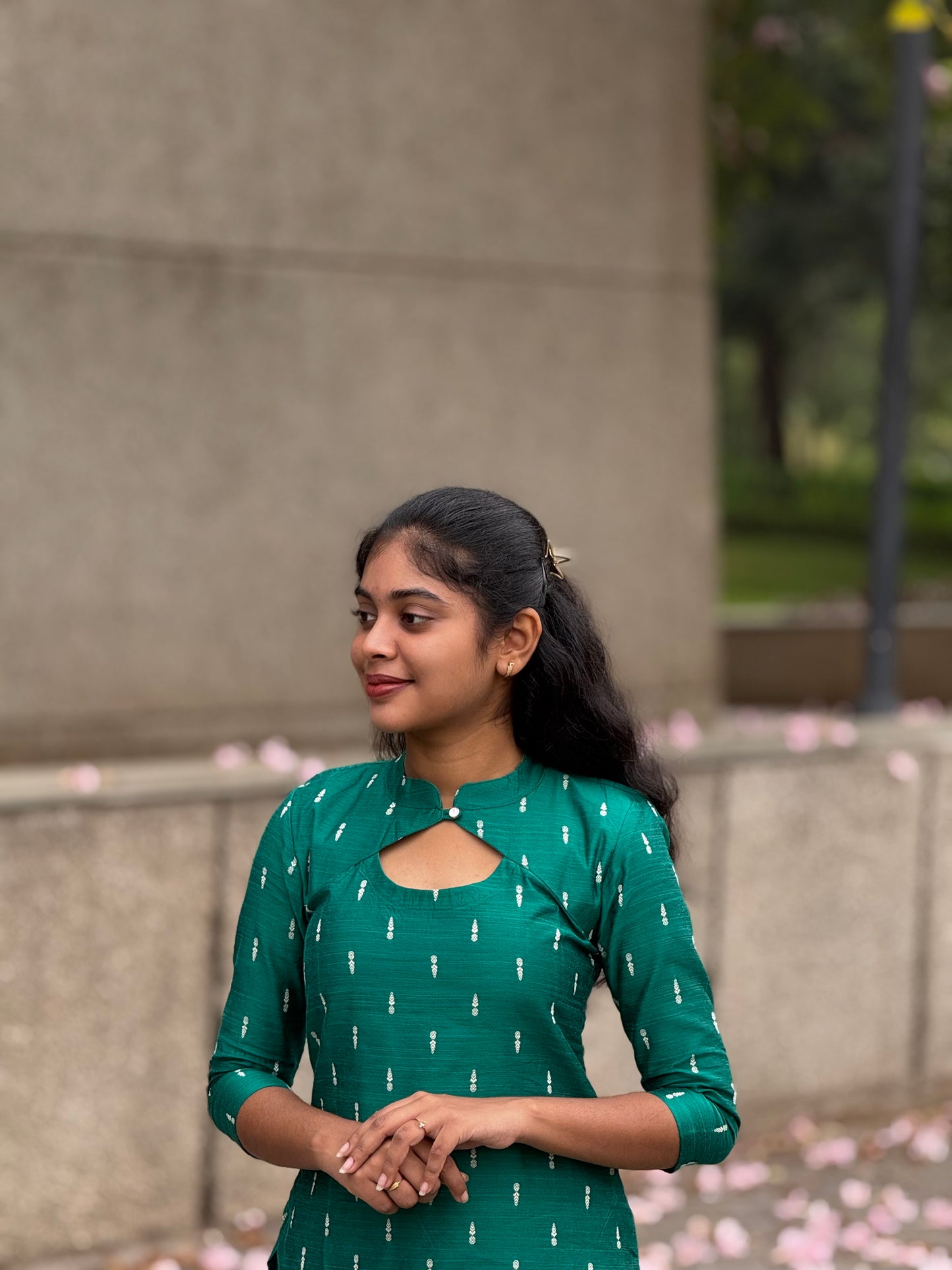 NY 519 Elegant Rawsilk with pure georgette kalamkari duppatta with 3/4th sleeves