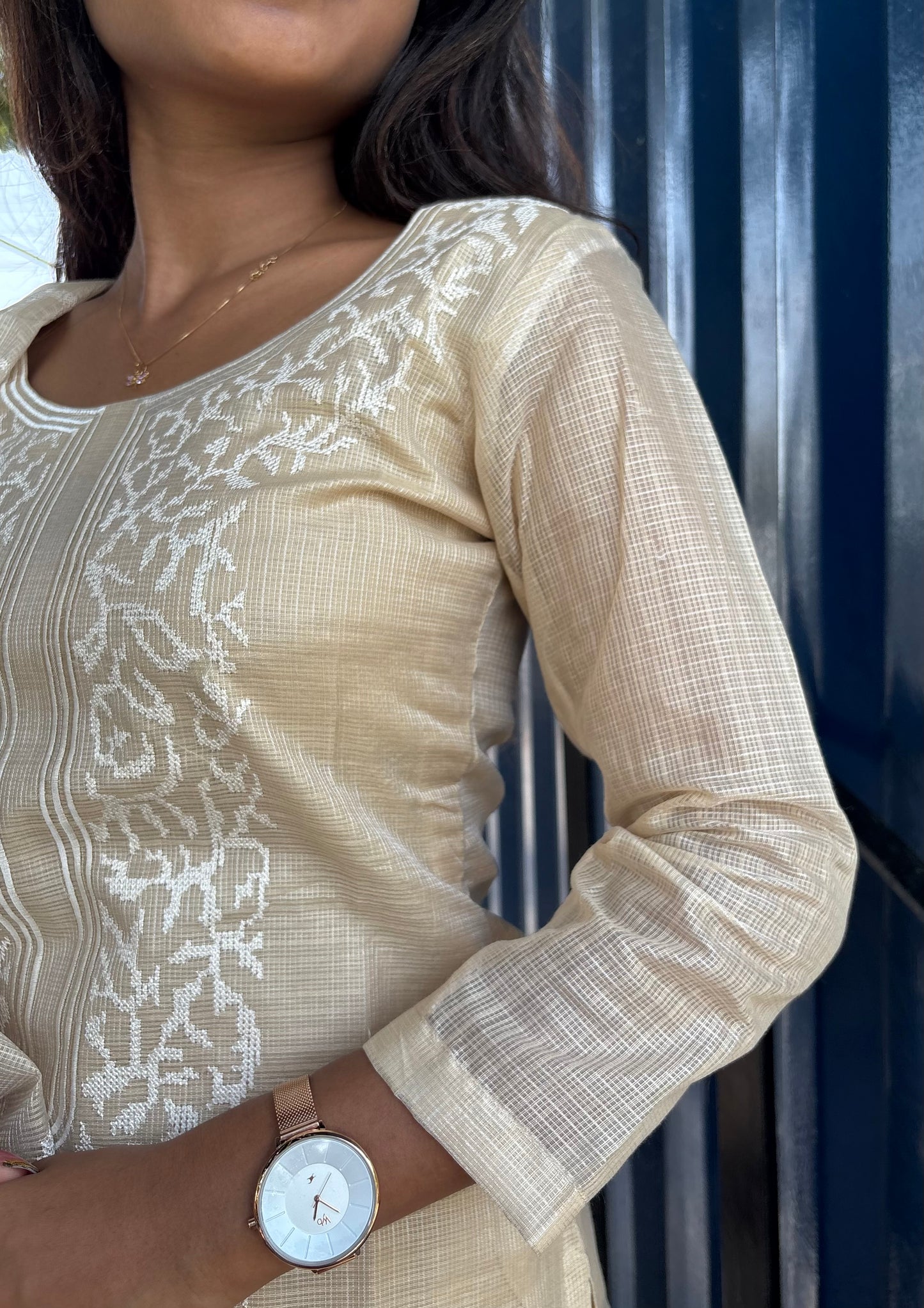 NY 538 Elegant Banarasi Kota kurti set with 3/4th sleeves