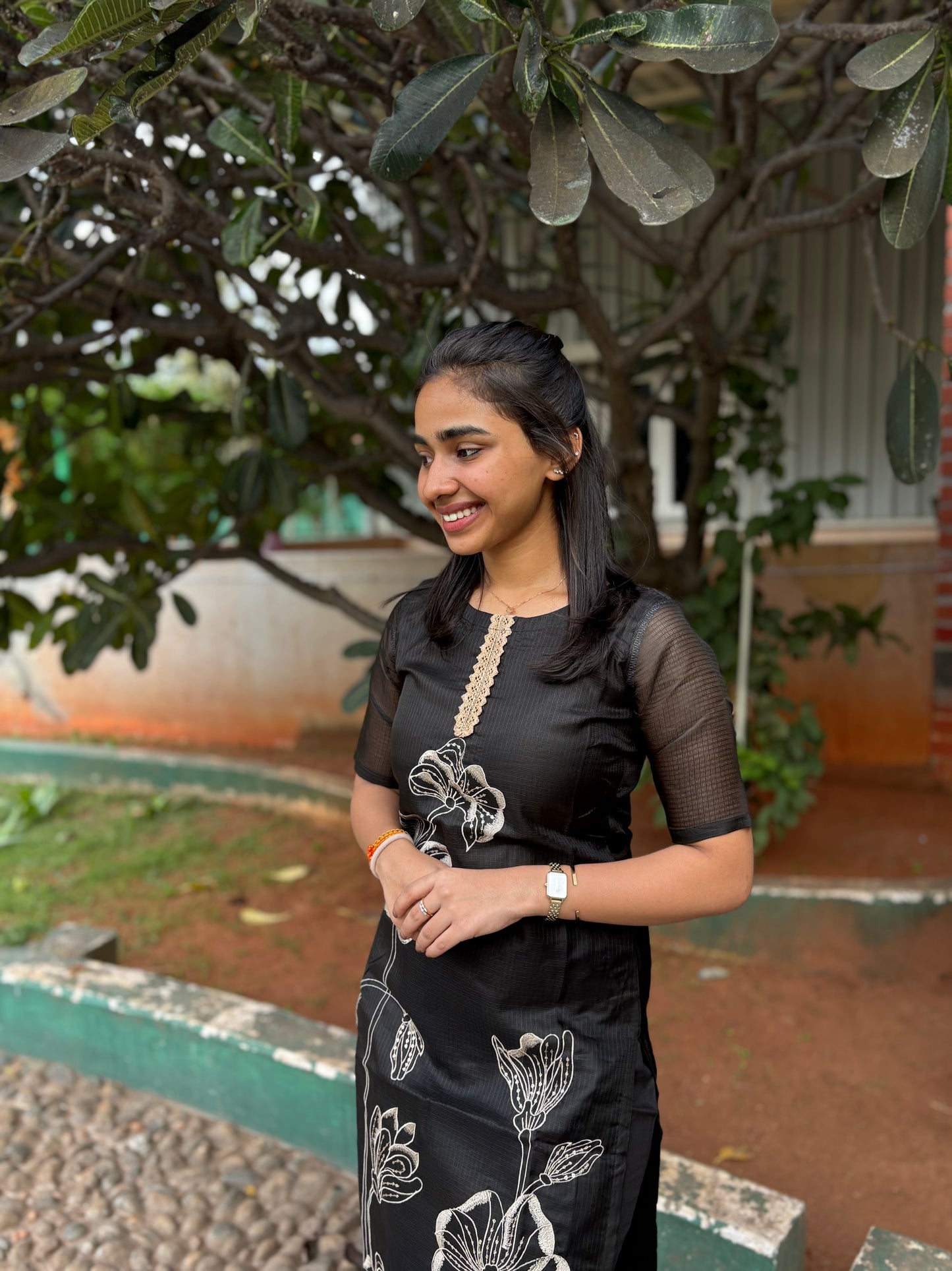 NY 463 Elegant Kota embroidery Kurti with elbow sleeves