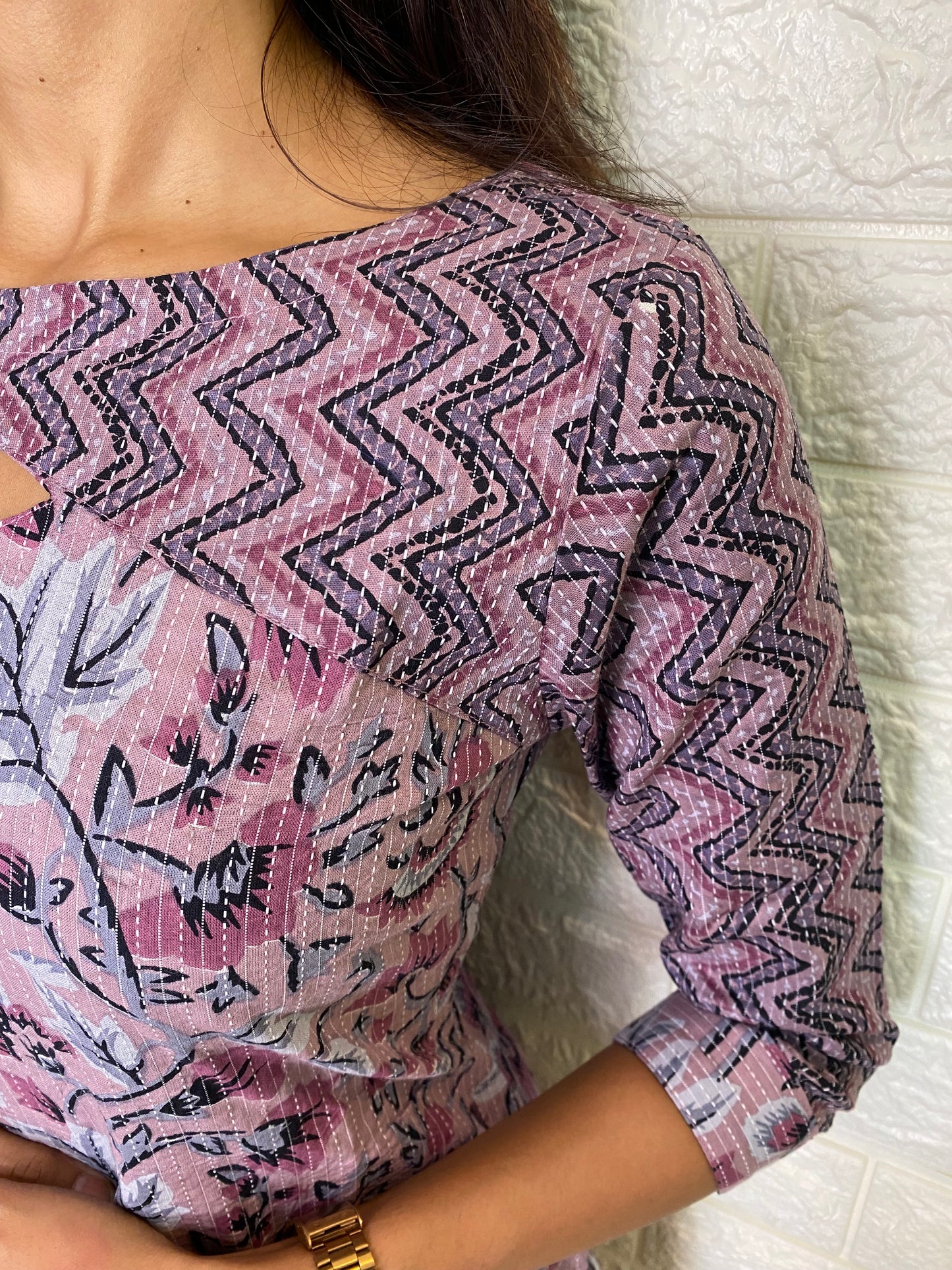 NY 97 Elegant Kantha cotton set with 3/4th sleeves