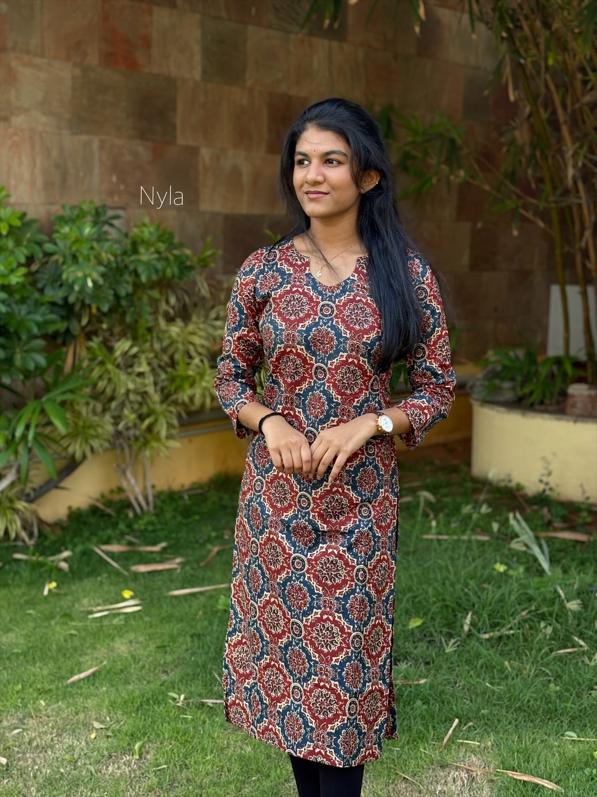 NY 424 Elegant Pure cotton Kurti with 3/4th sleeves