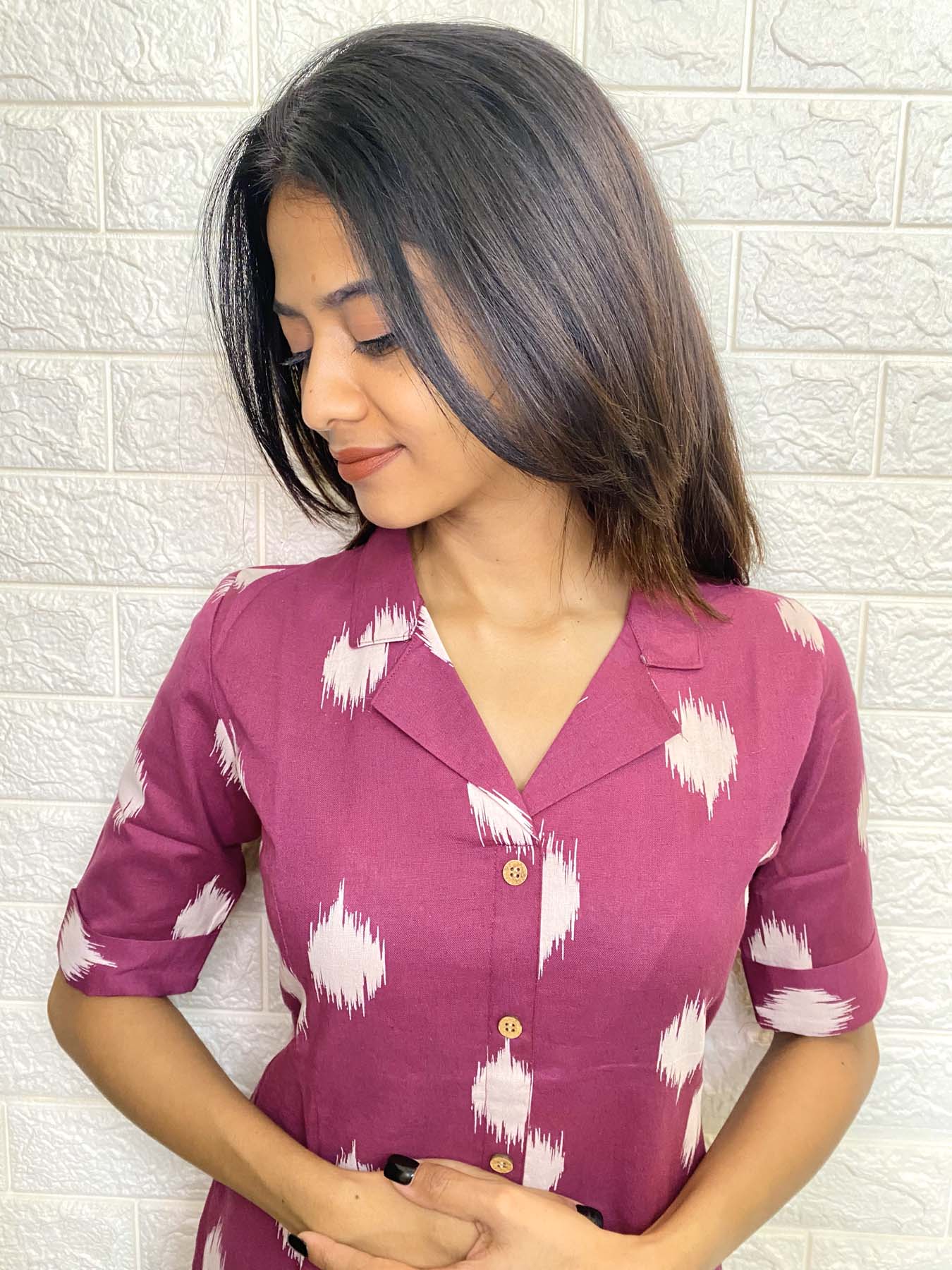 Elegant Pure Cotton kurti with elbow sleeves