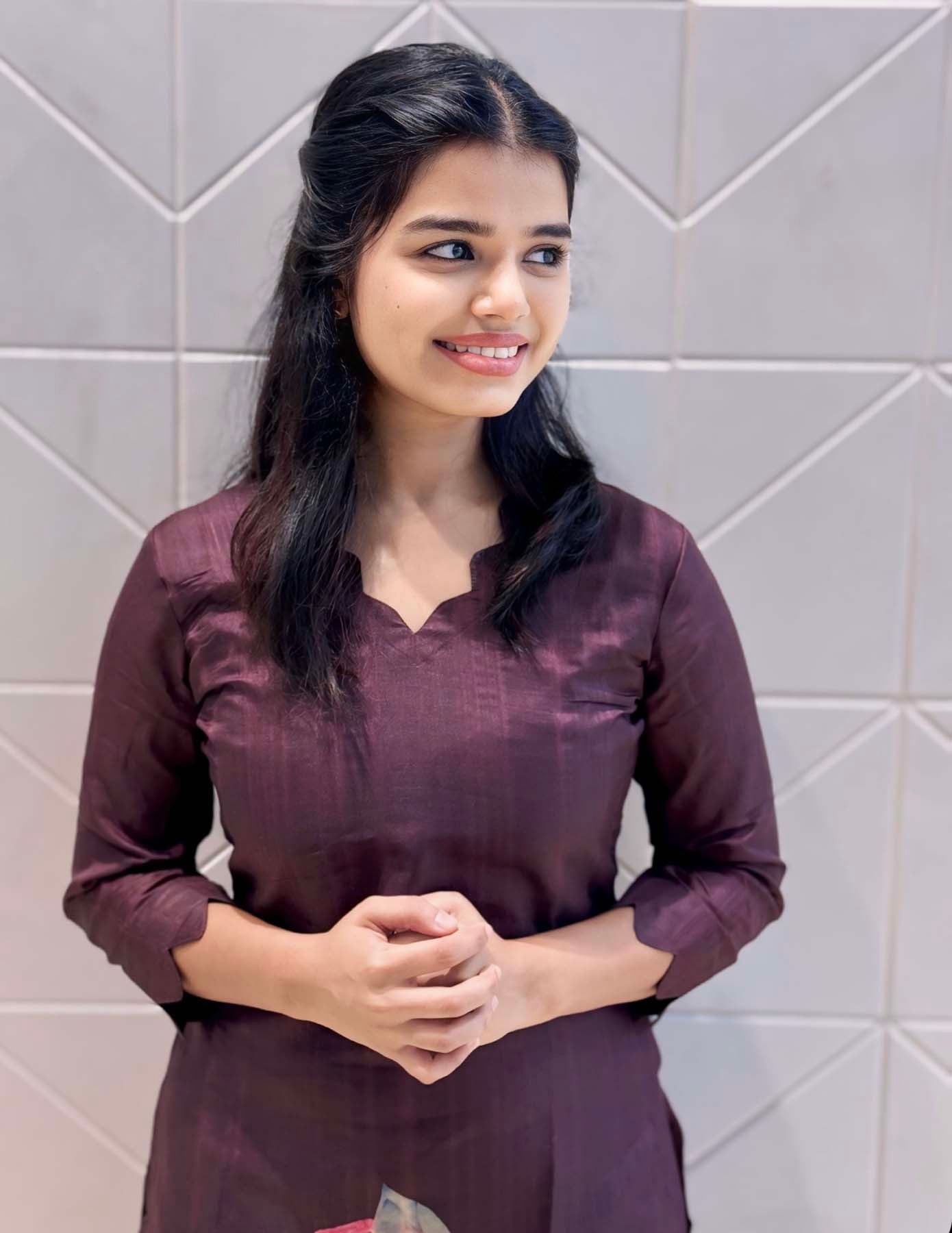 Elegant Semi tussar Kurti with 3/4th sleeves
