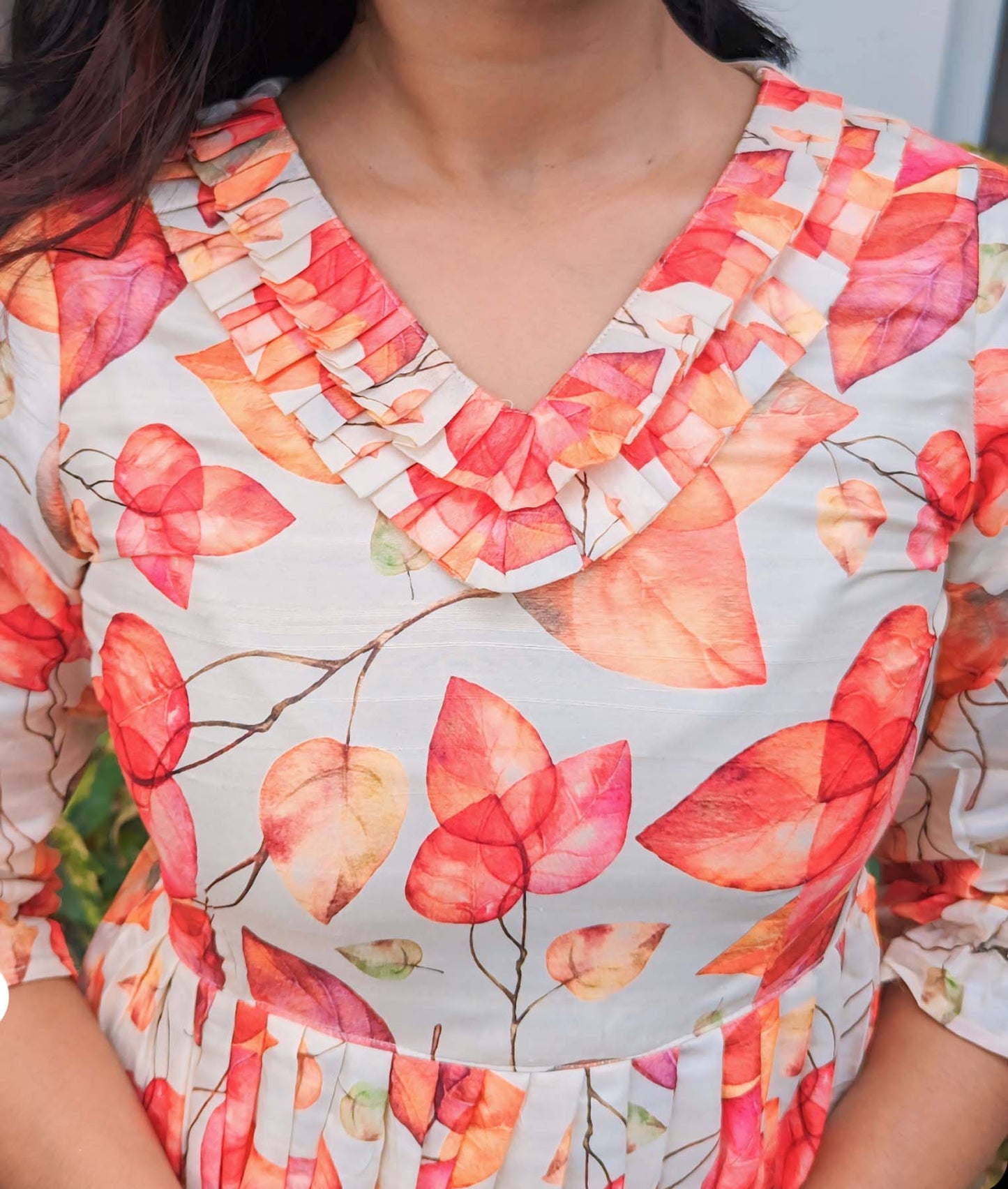 Elegant Kollam Silk maxi with 3/4th sleeves