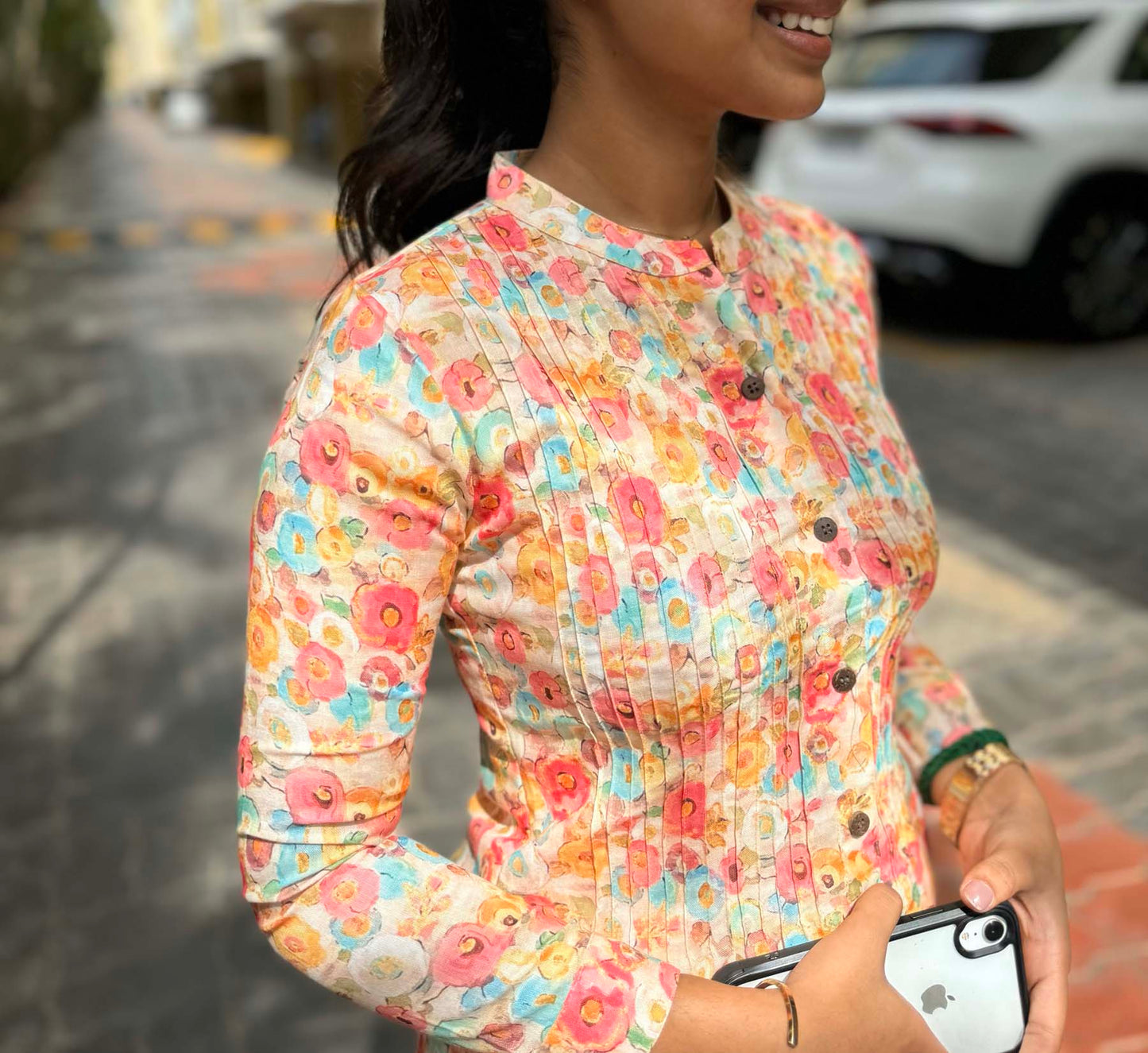 Elegant Linen Cotton co-ords with 3/4th sleeves