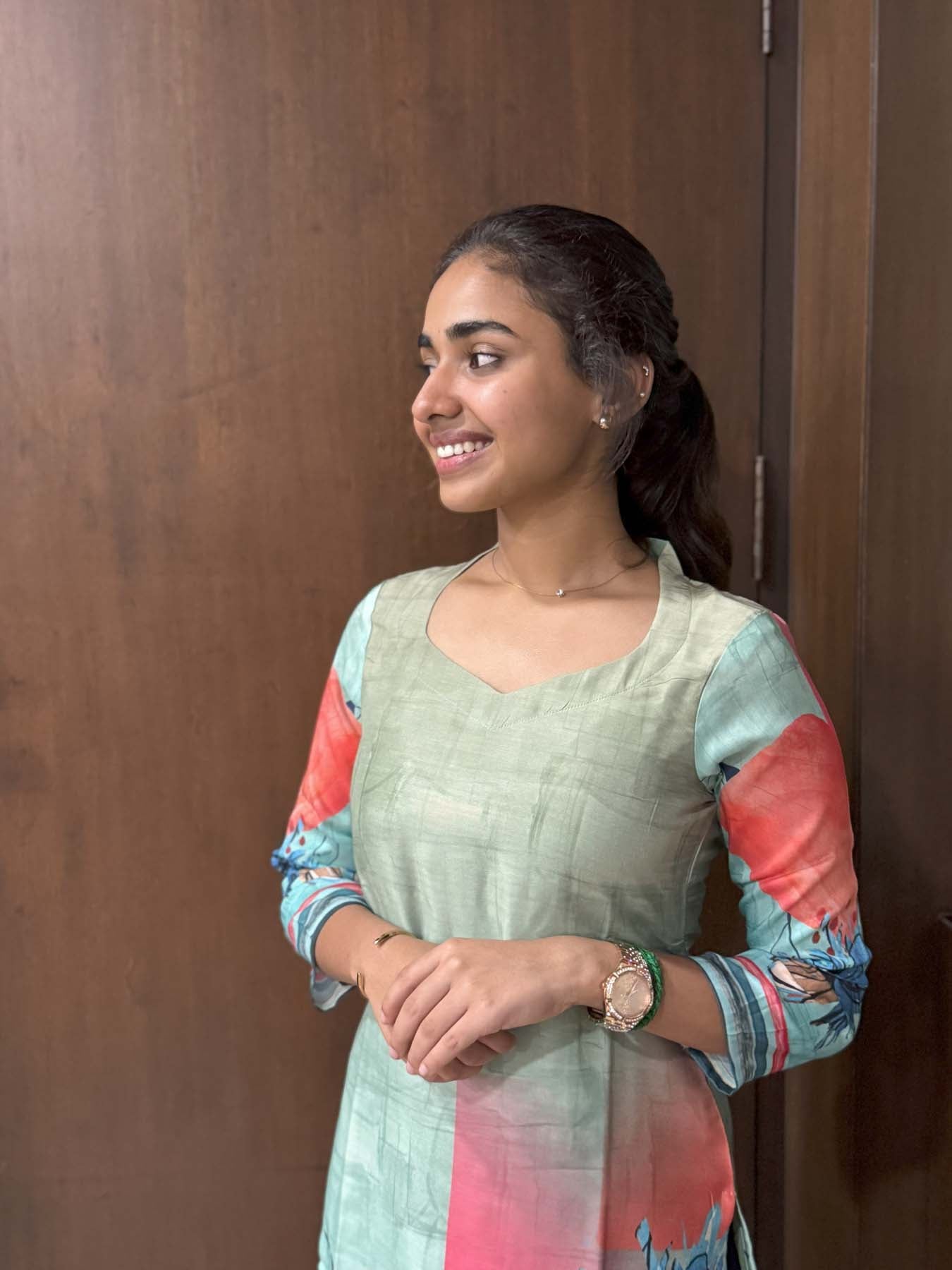 Elegant Muslin kurti with 3/4th sleeves