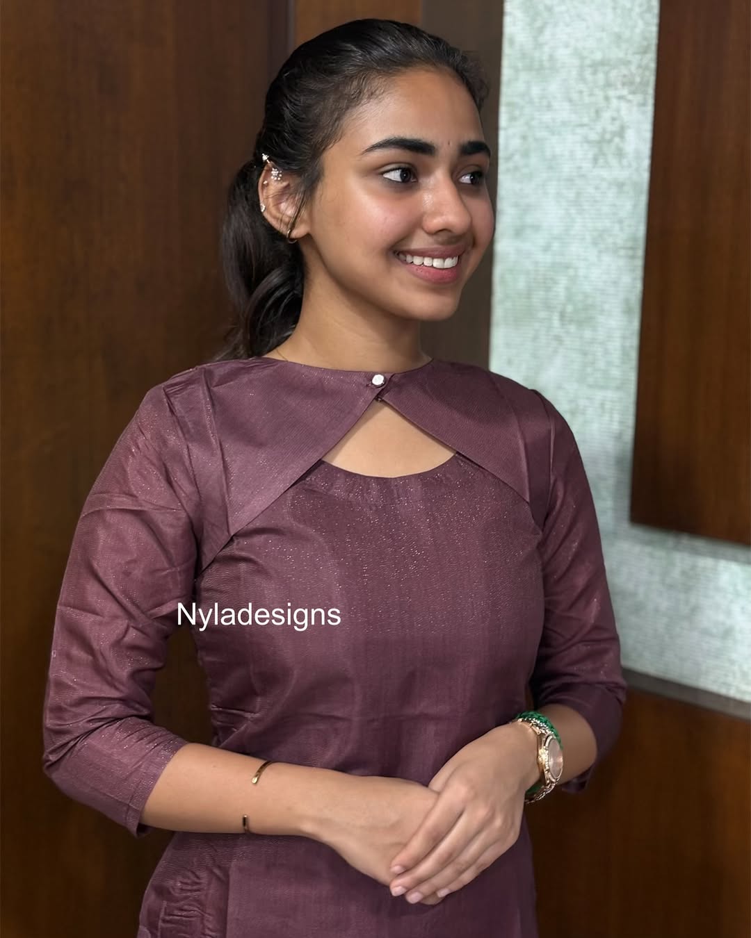 Elegant Muslin kurti with 3/4th sleeves