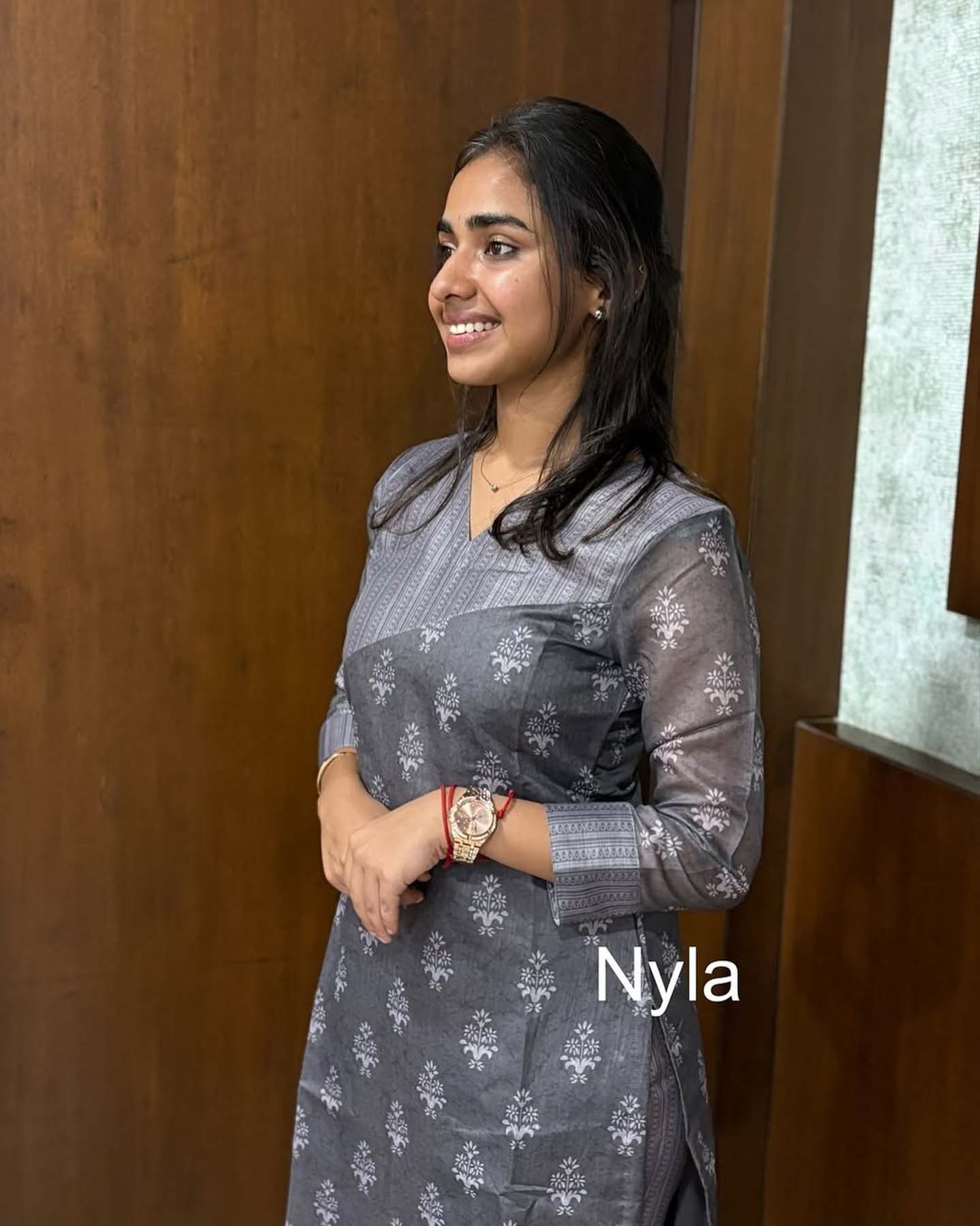 Elegant Chanderi Cotton kurti with 3/4th sleeves
