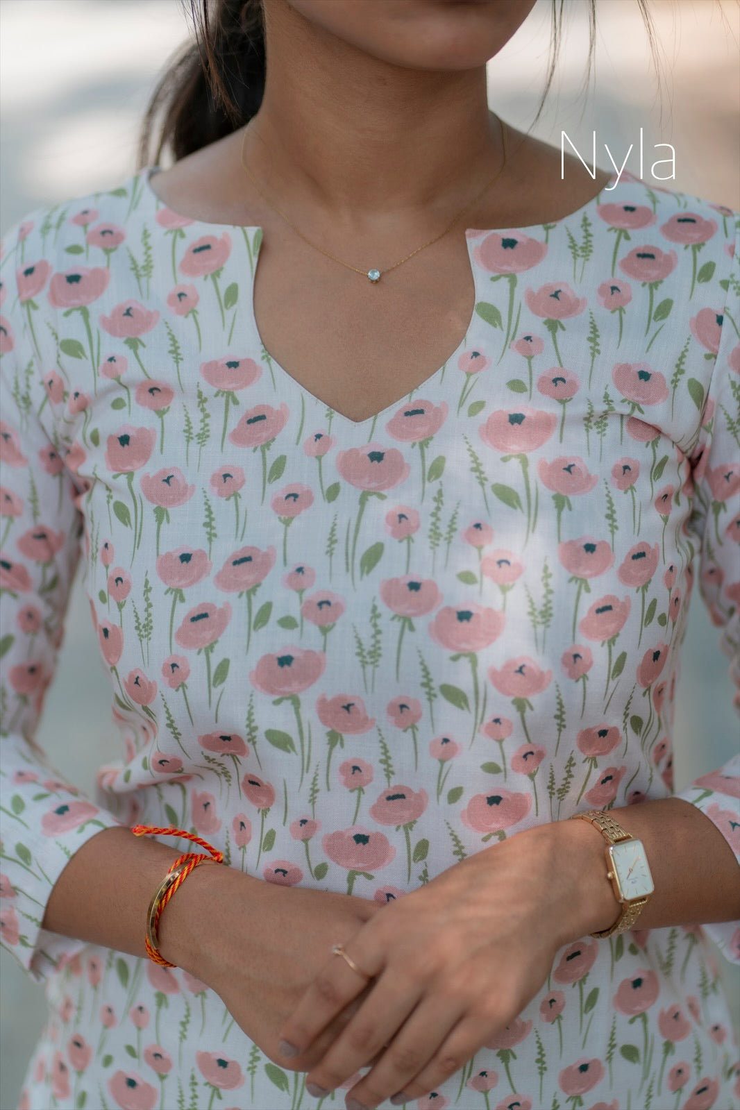 Elegant cotton Kurti with 3/4th sleeves