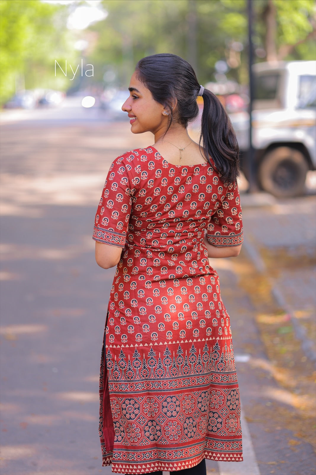 NY 397 Elegant Pure cotton Kurti with elbow sleeves