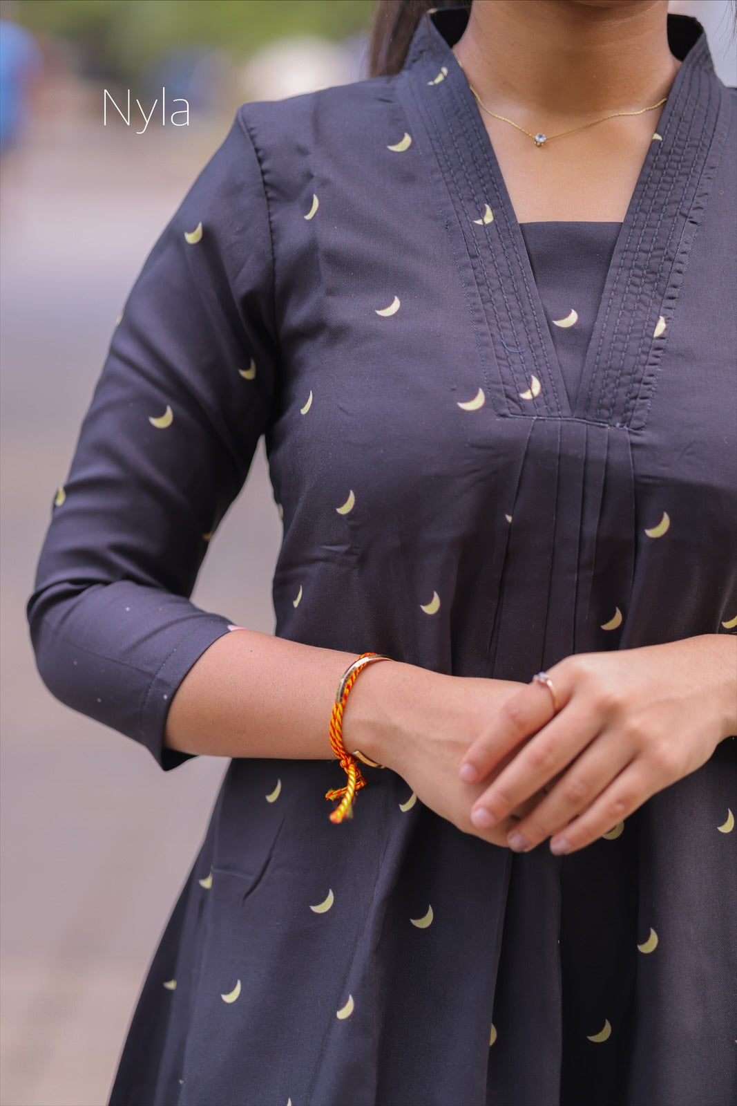 NY 413 Elegant Rayon A-line maxi with 3/4th sleeves