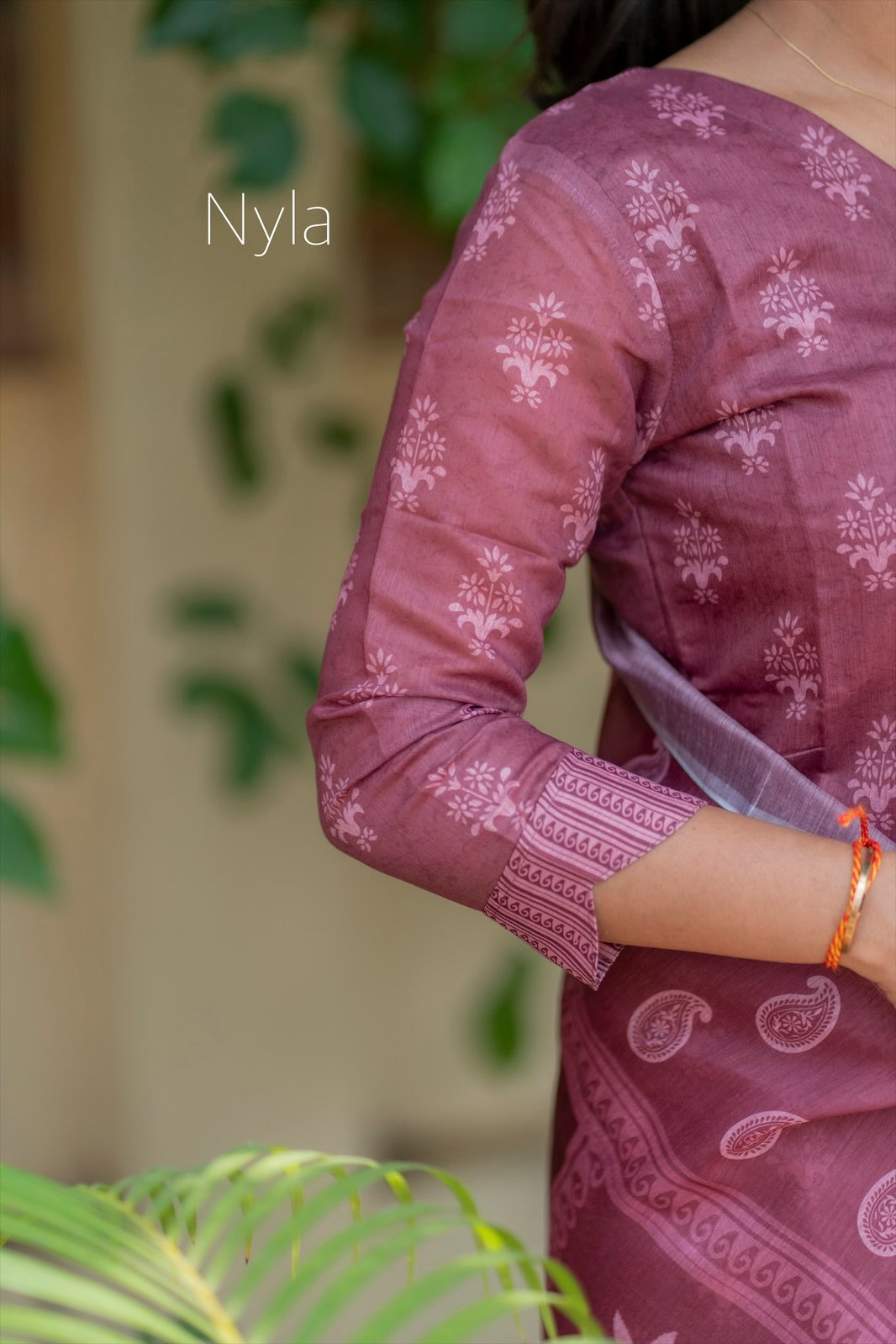 Elegant Chanderi cotton kurti with 3/4th sleeves