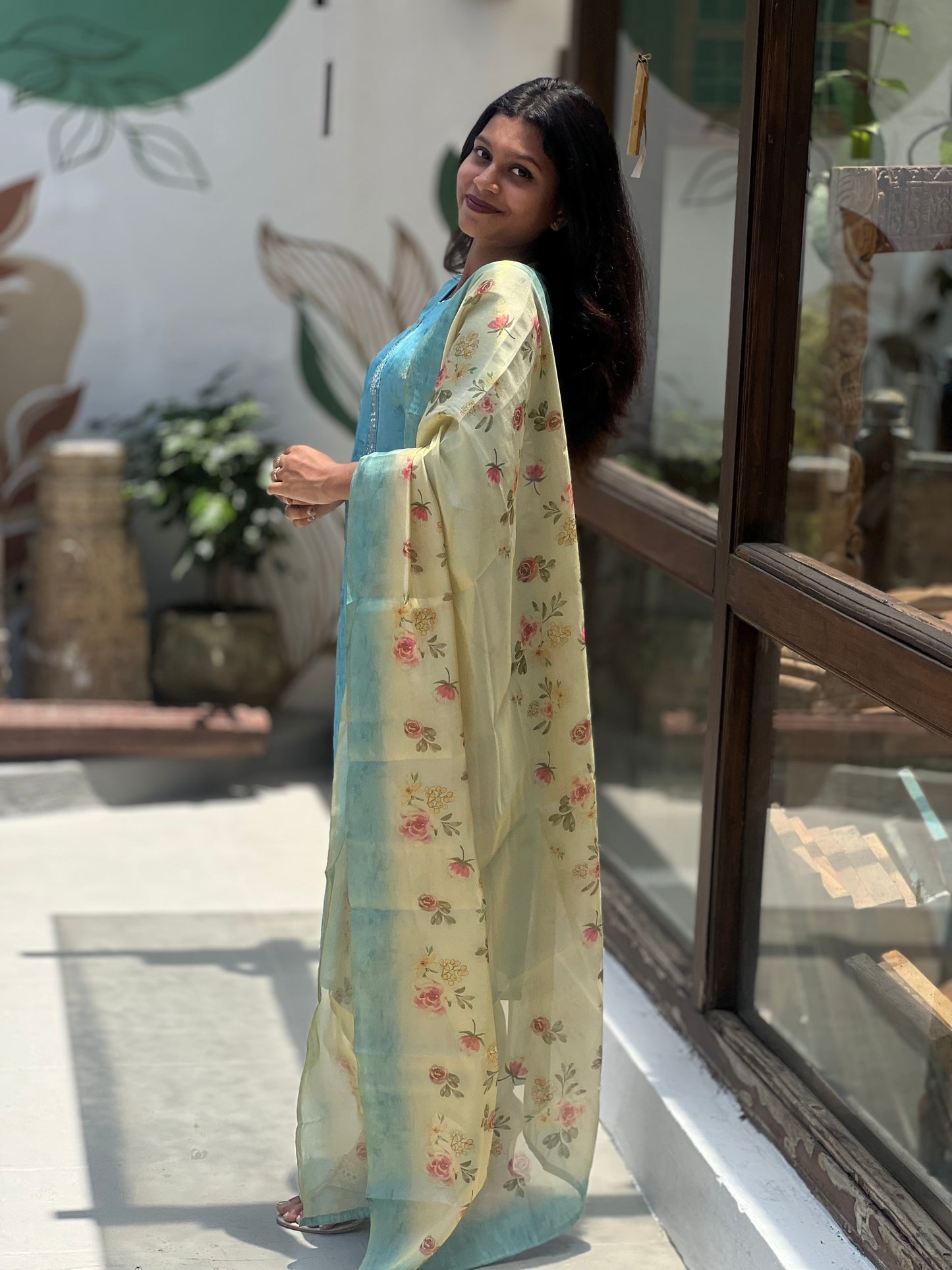 NY 542 Elegant Soft Silk kurti set with 3/4th sleeves