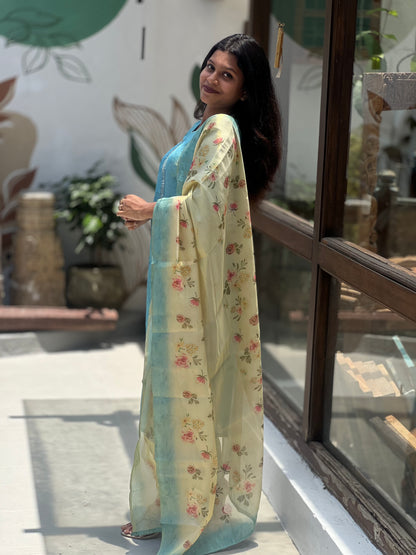 NY 542 Elegant Soft Silk kurti set with 3/4th sleeves