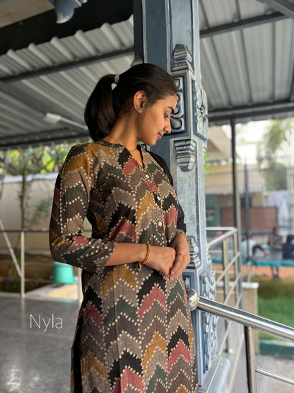 Ny 444 Elegant  Rayon Cotton  Kurti with 3/4th sleeves