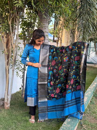 NY 495 Elegant Pure Mangalgiri set with 3/4th sleeves