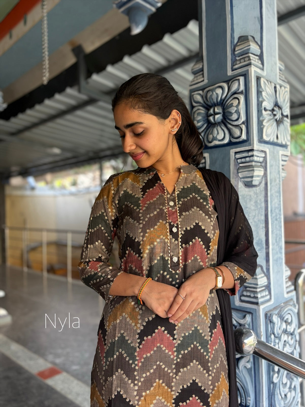 Ny 444 Elegant  Rayon Cotton  Kurti with 3/4th sleeves