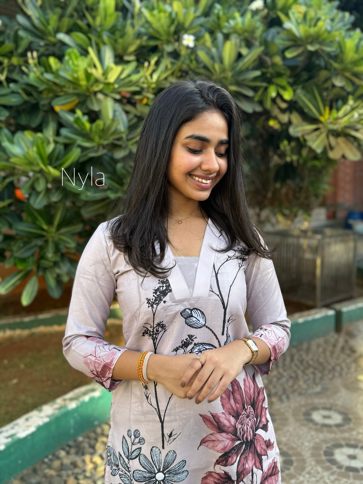 NY 436 Elegant Linen cotton Kurti with 3/4th sleeves