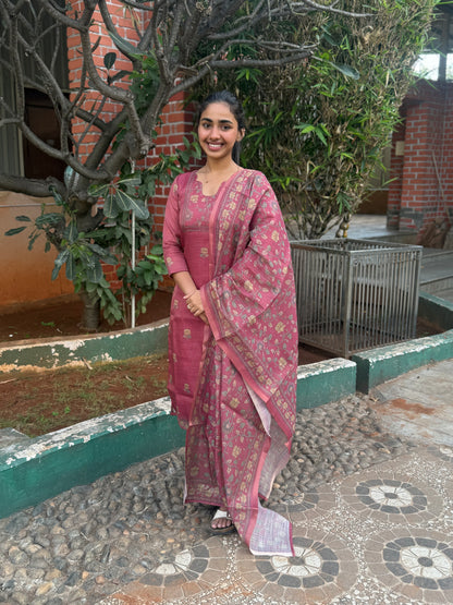 NY 503 Elegant Tissue Kurti with 3/4th sleeves