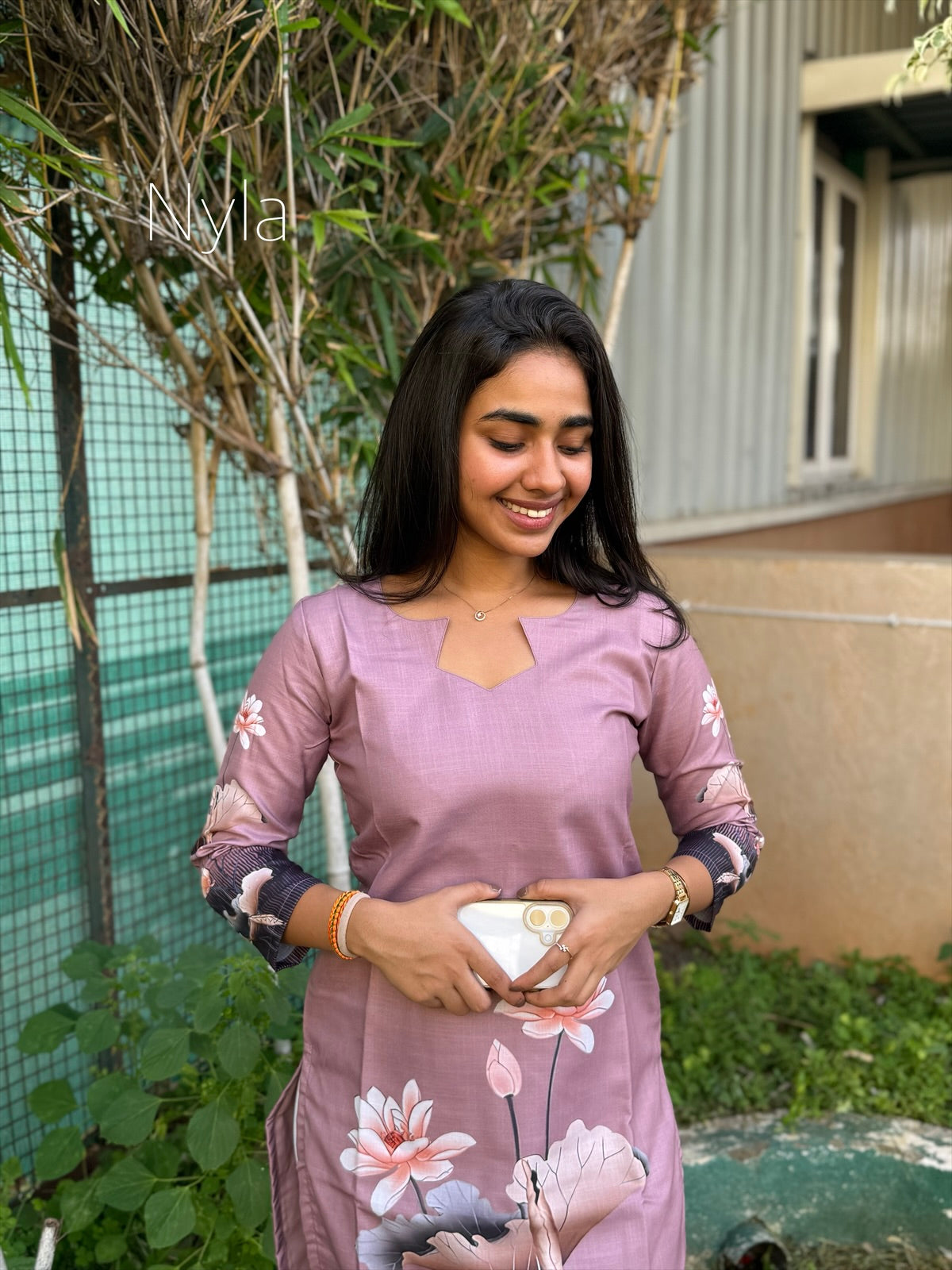 NY 452 Elegant Linen cotton Kurti with 3/4th sleeves
