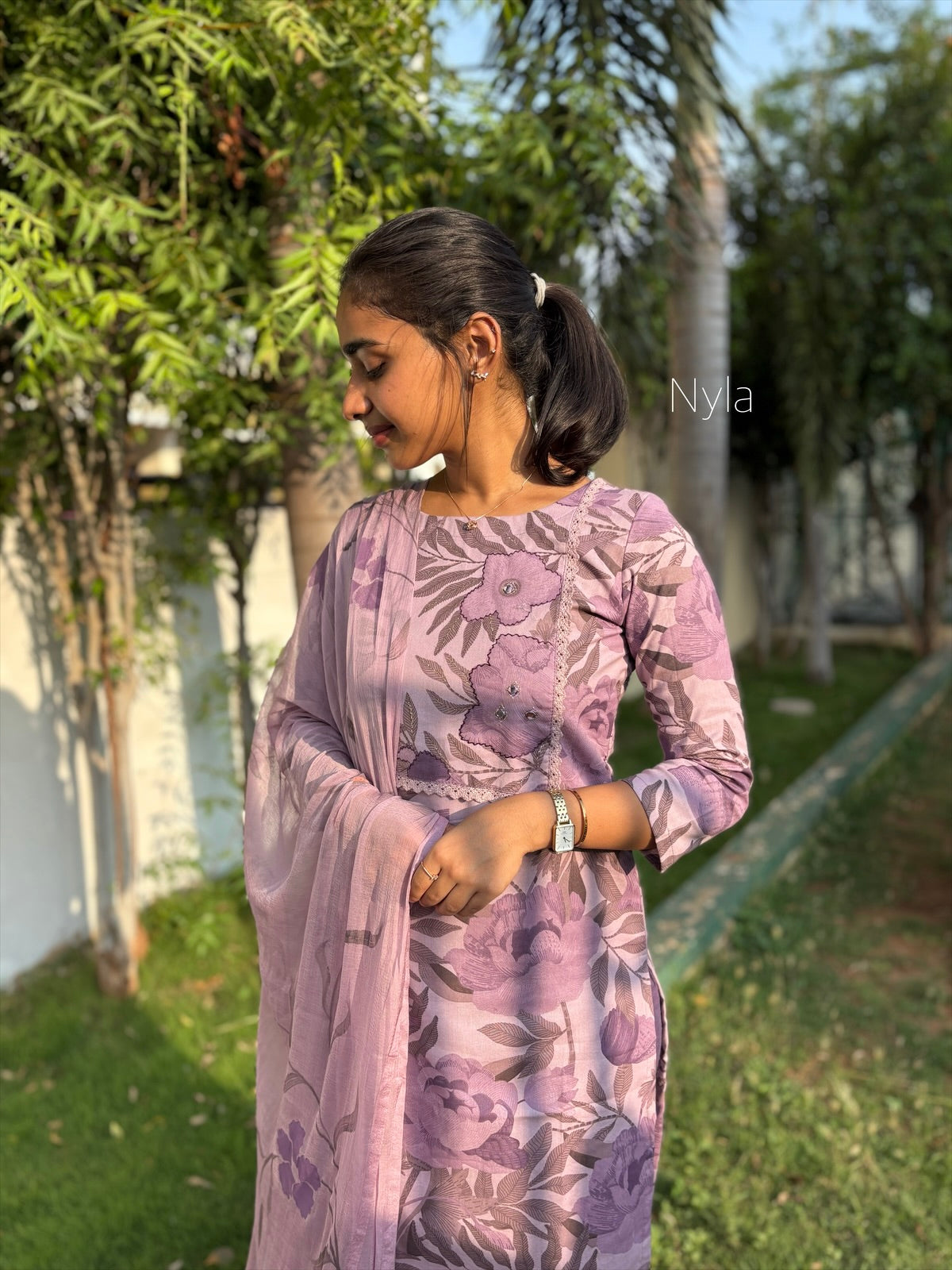 Ny 443 Elegant Cotton  Kurti with 3/4th sleeves