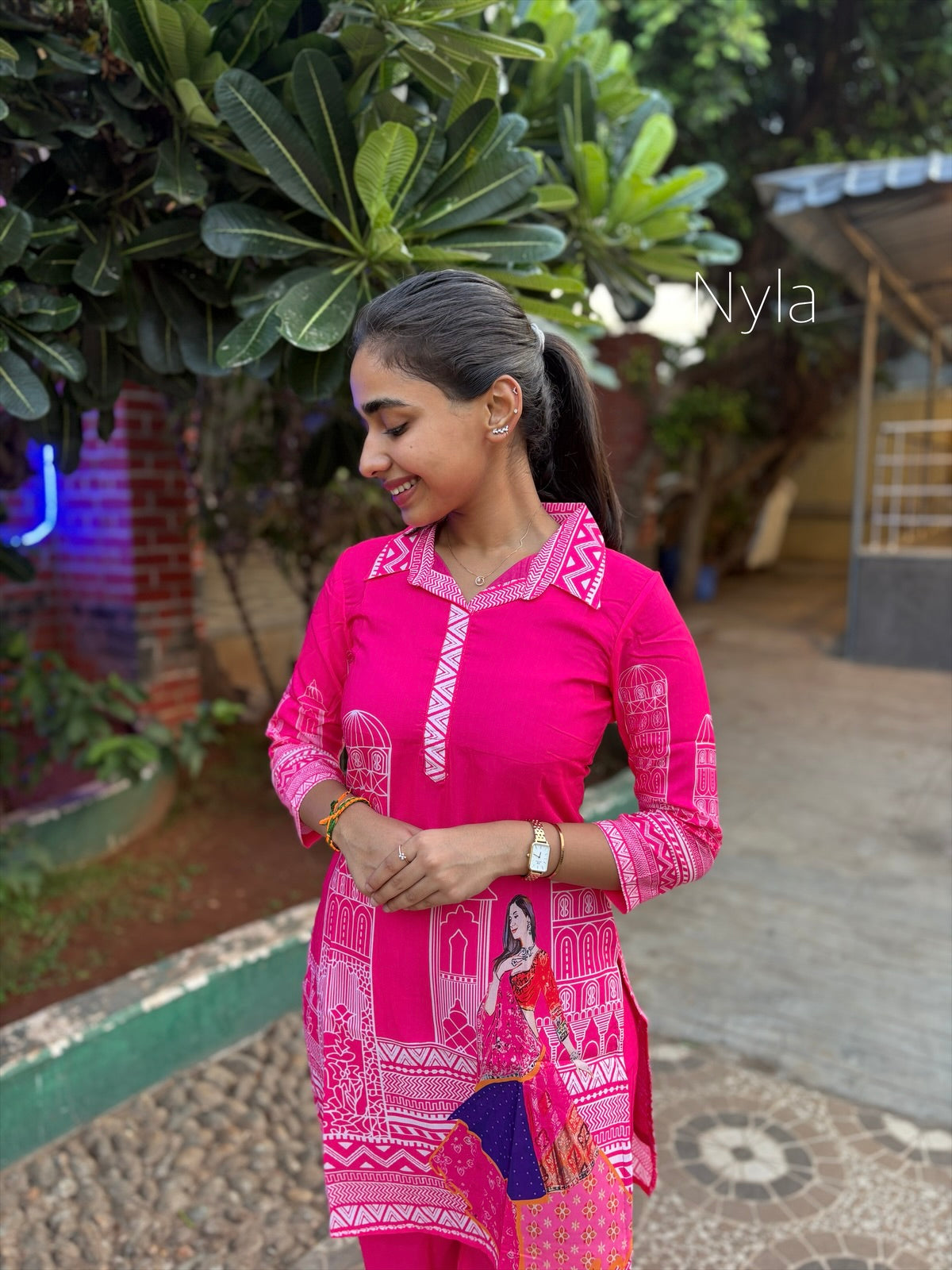 NY 423 Elegant Muslin Co-ords with 3/4th sleeves