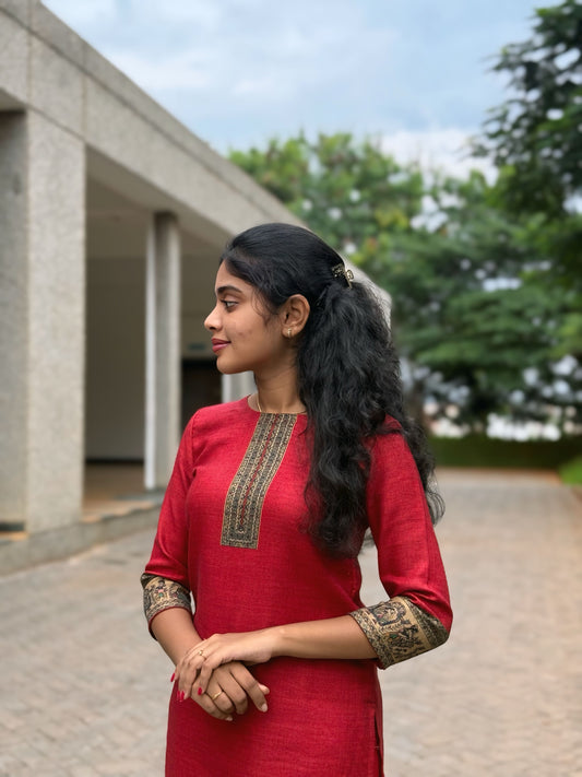 NY 522 Elegant Pashmina kurti with 3/4th sleeves