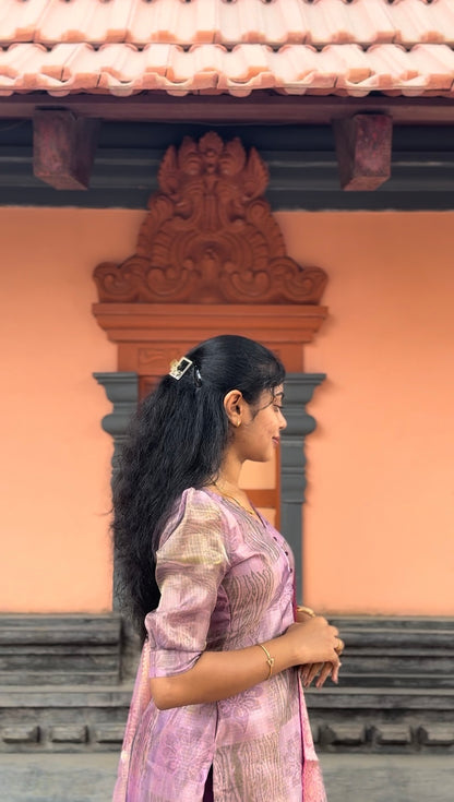 NY 508 Elegant Pure tissue kota silk with elbow puff sleeves