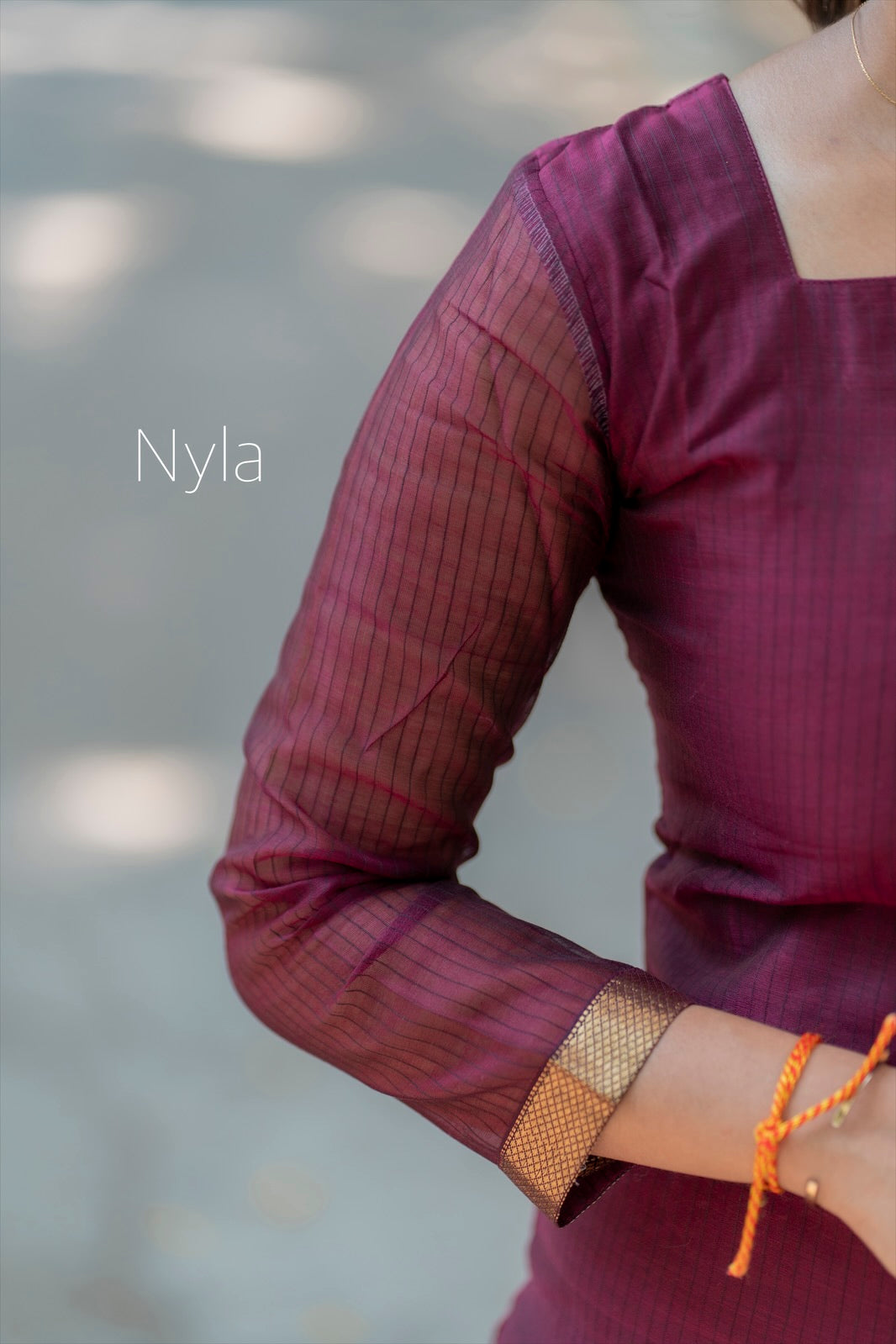 NY 417 Elegant pure Mangalgiri silk Kurti with 3/4th sleeves