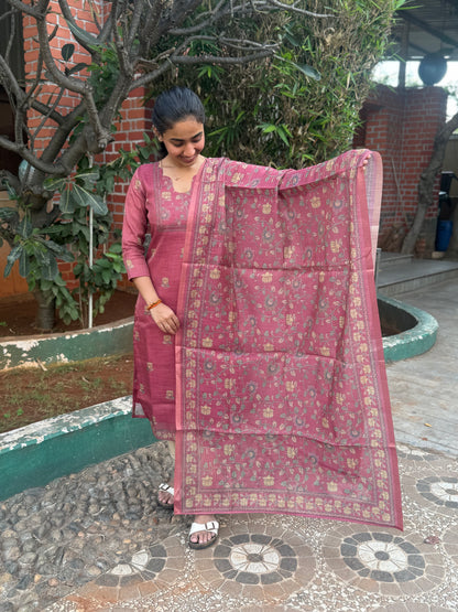 NY 503 Elegant Tissue Kurti with 3/4th sleeves