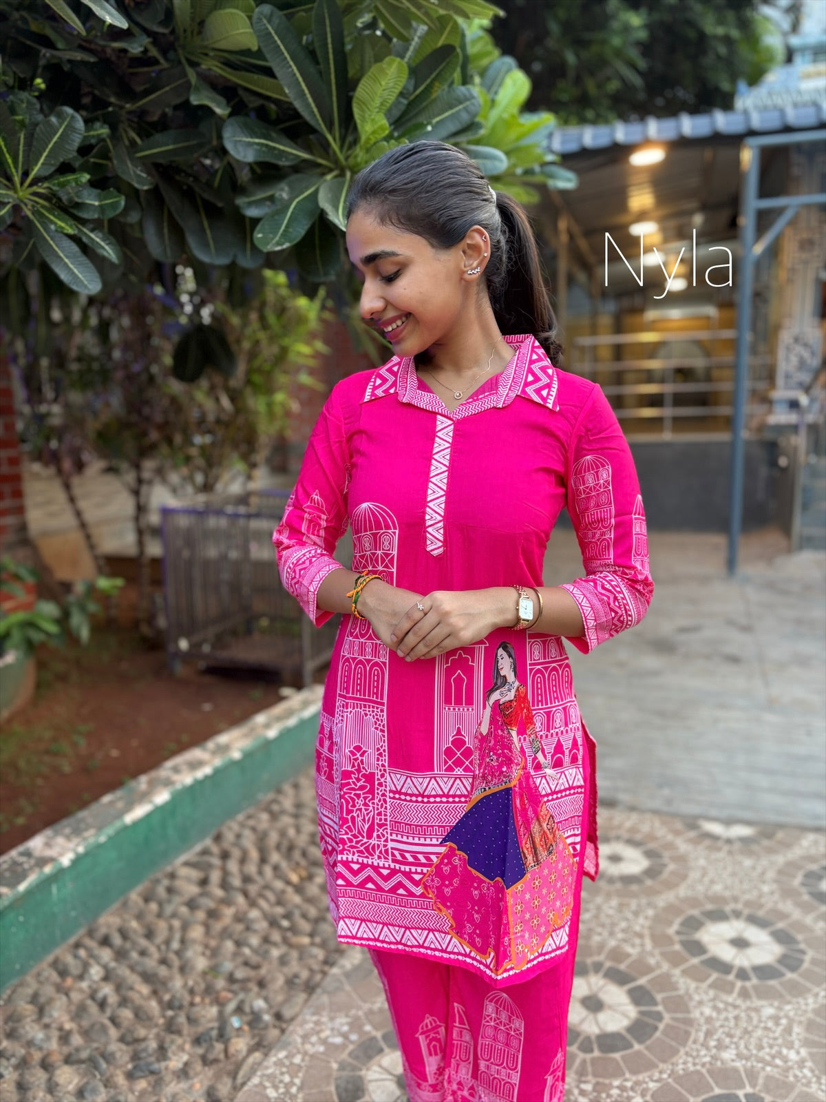 NY 423 Elegant Muslin Co-ords with 3/4th sleeves