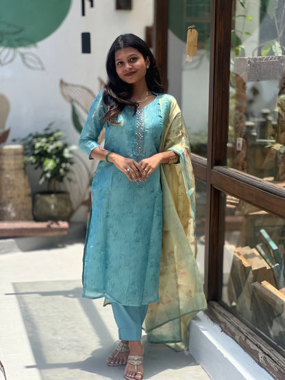 NY 542 Elegant Soft Silk kurti set with 3/4th sleeves