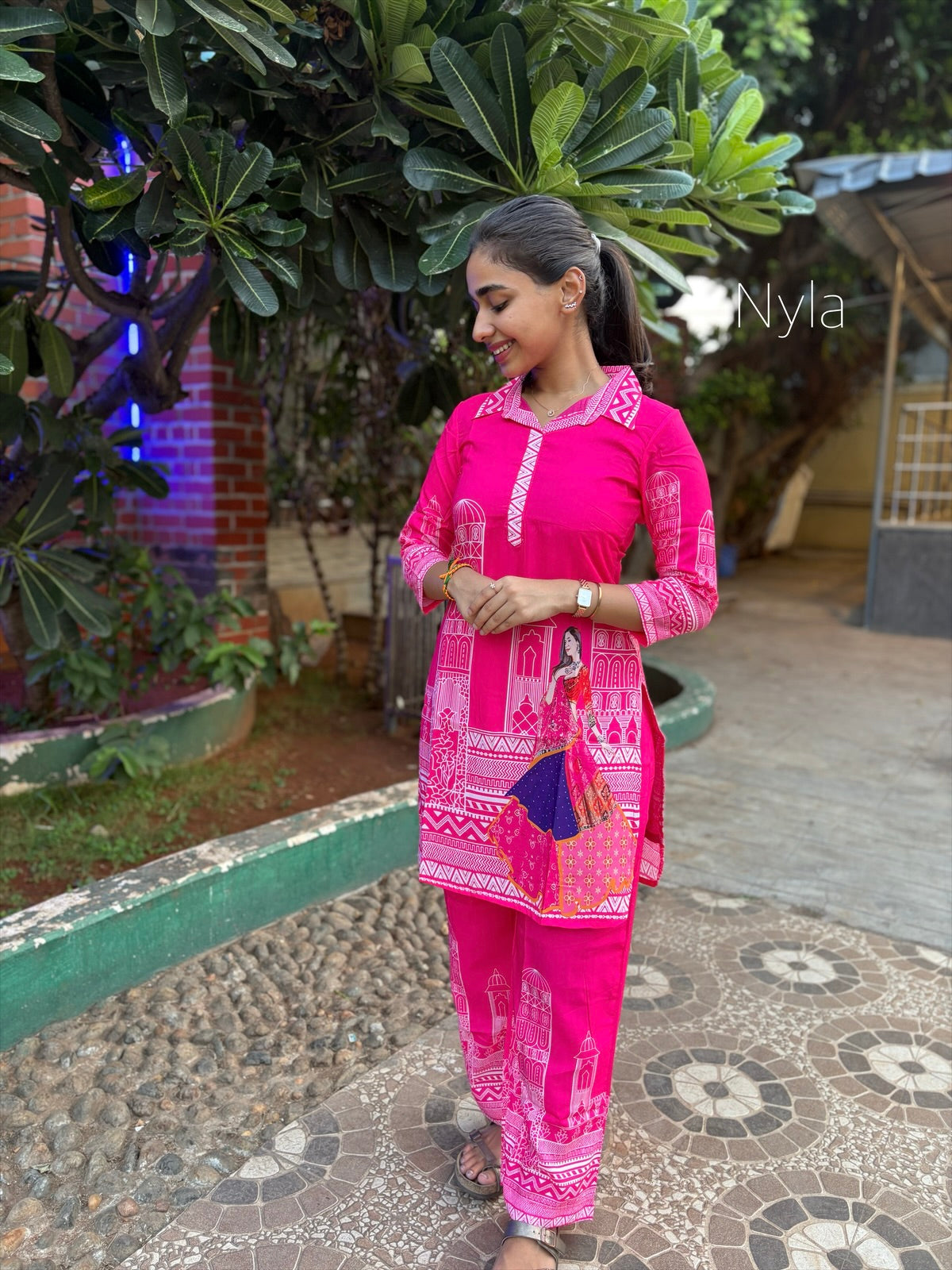 NY 423 Elegant Muslin Co-ords with 3/4th sleeves