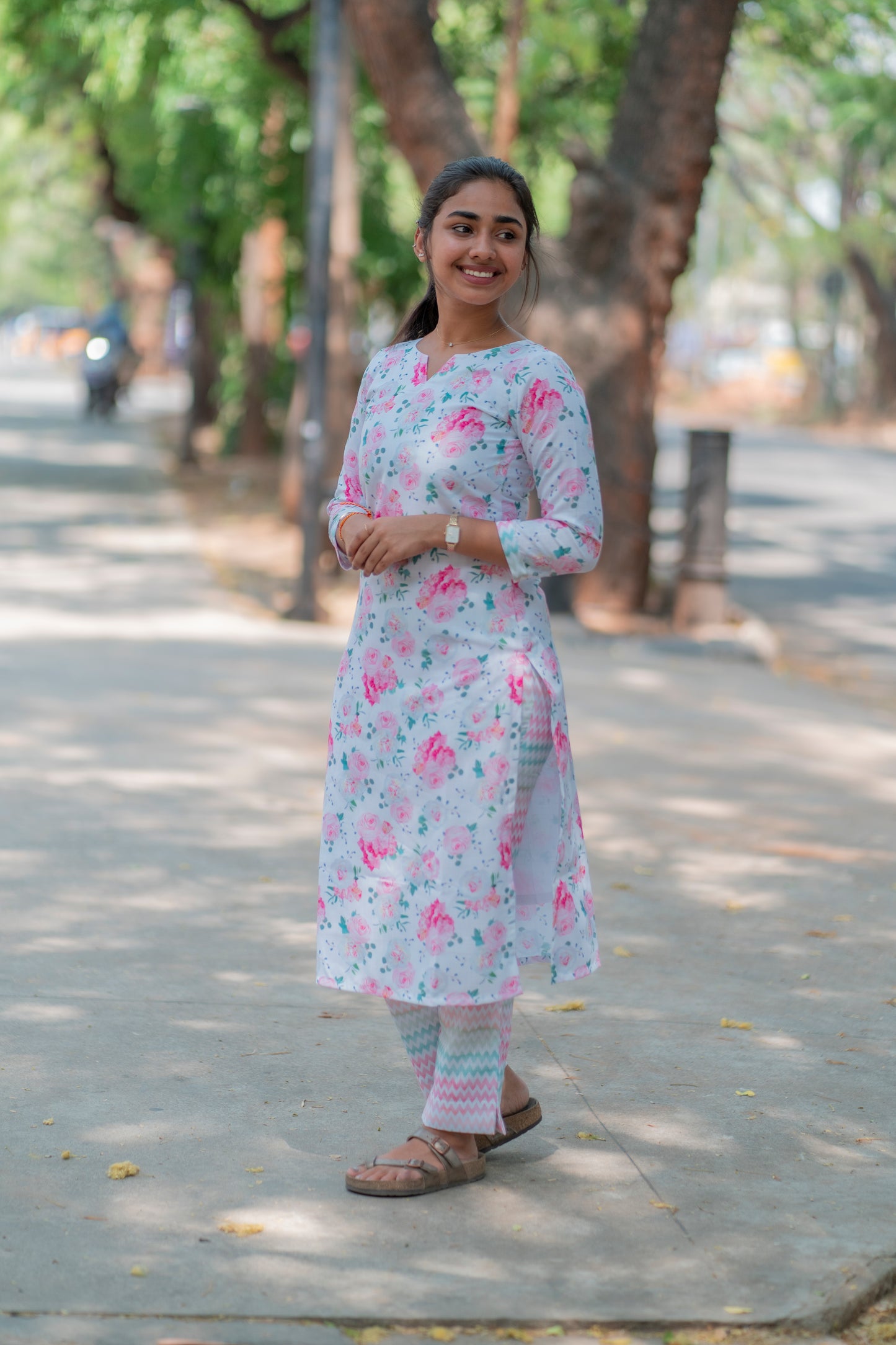 NY 421 Elegant cotton Kurti with 3/4th sleeves