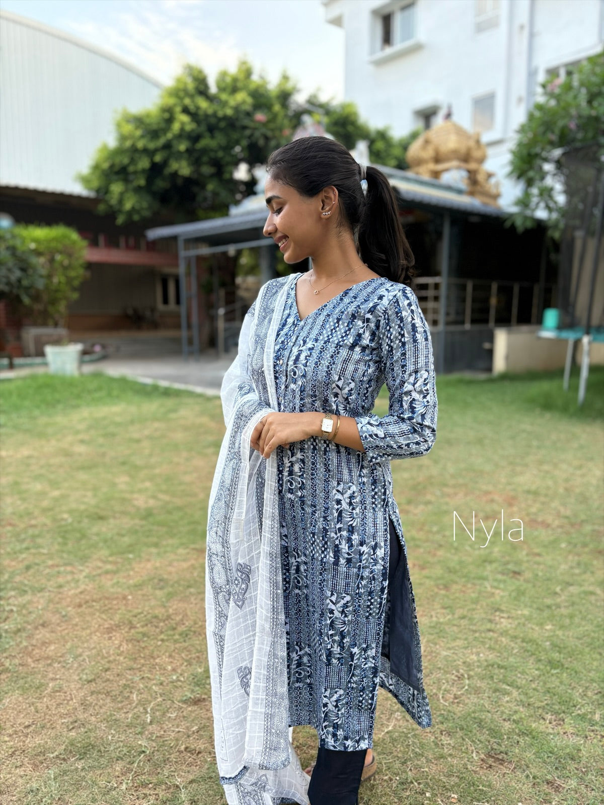 Ny 439 Elegant Cotton  Kurti with 3/4th sleeves