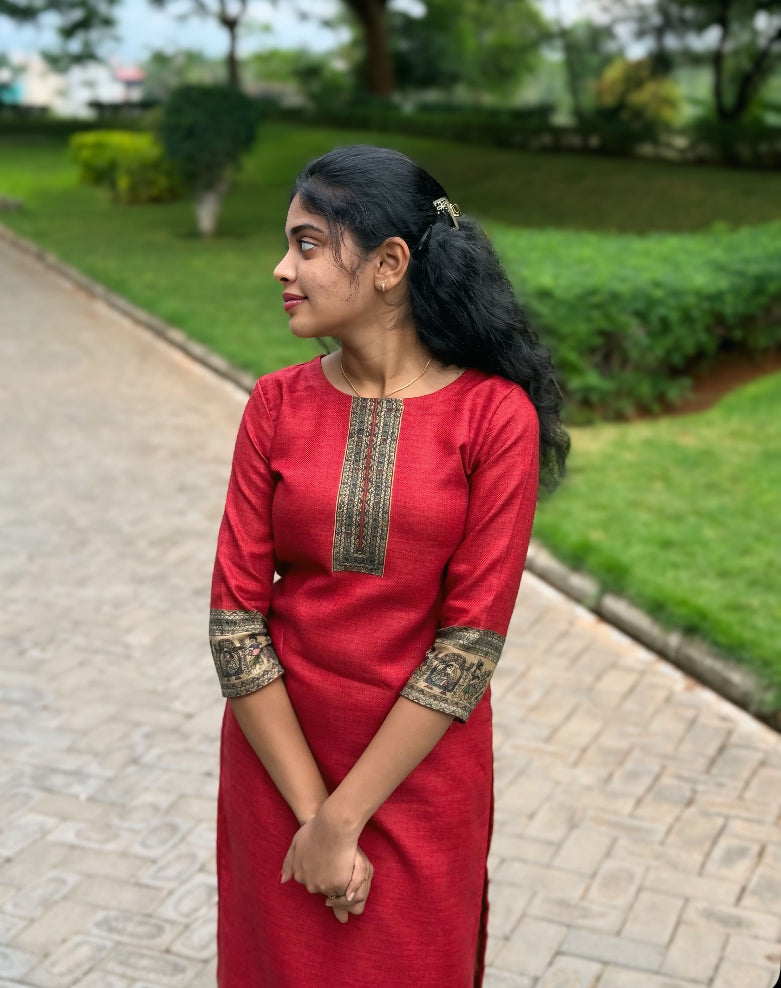 NY 522 Elegant Pashmina kurti with 3/4th sleeves