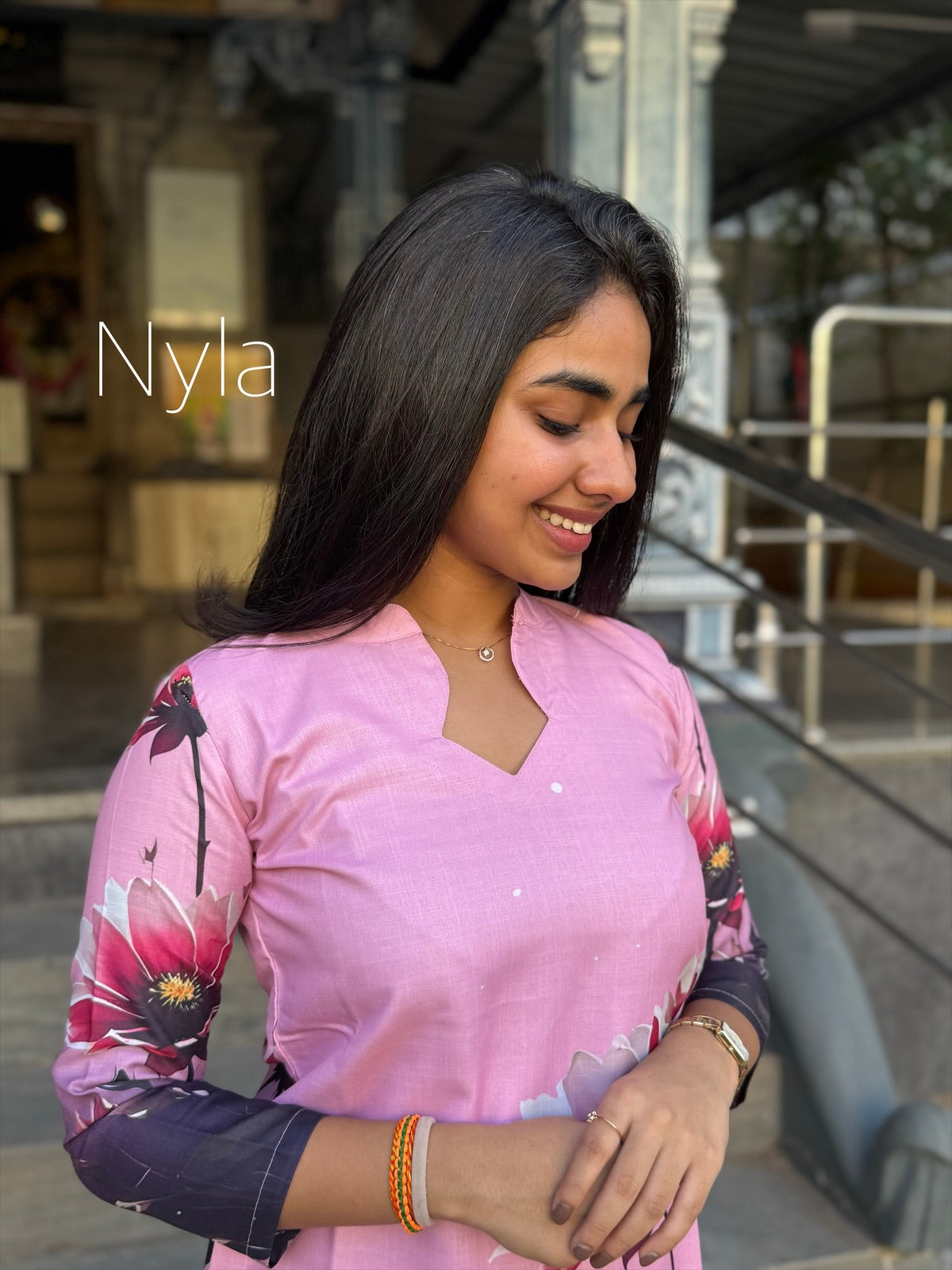 NY 437 Elegant Linen cotton Kurti with 3/4th sleeves