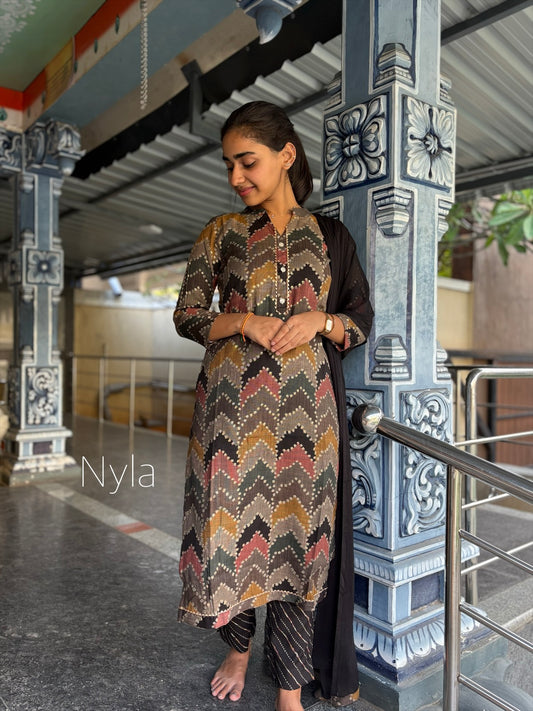 Ny 444 Elegant  Rayon Cotton  Kurti with 3/4th sleeves