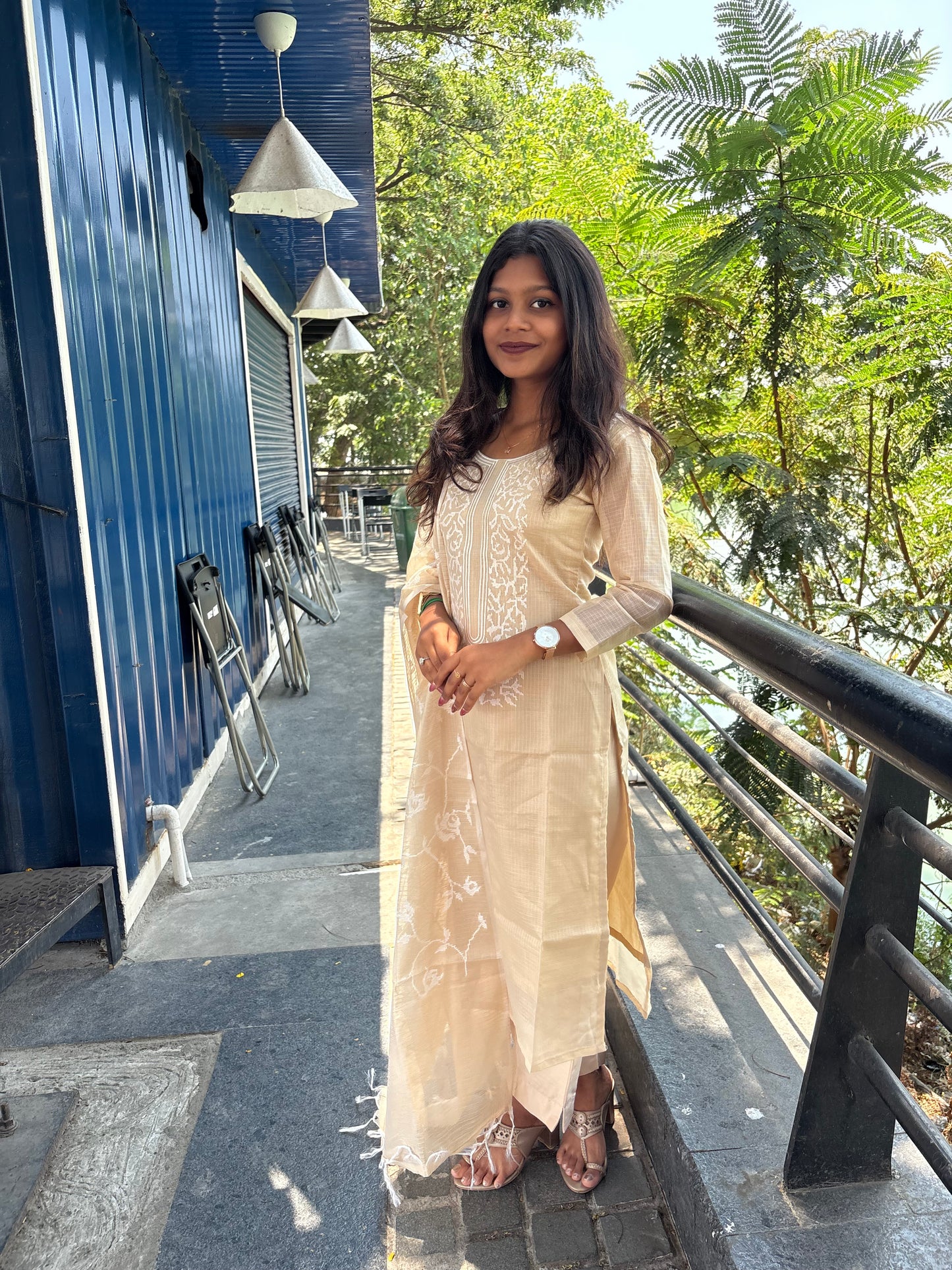 NY 538 Elegant Banarasi Kota kurti set with 3/4th sleeves