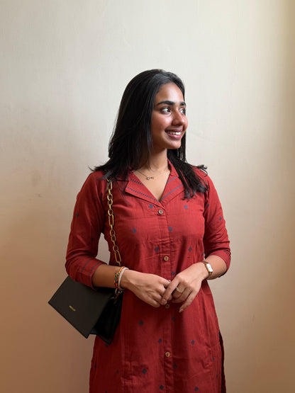 NY 478 Elegant pure handloom cotton set with 3/4th sleeves