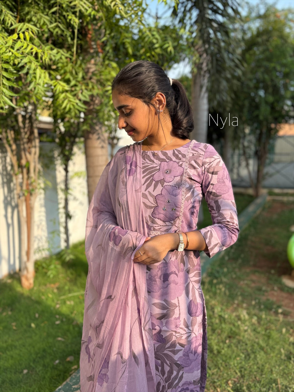 Ny 443 Elegant Cotton  Kurti with 3/4th sleeves