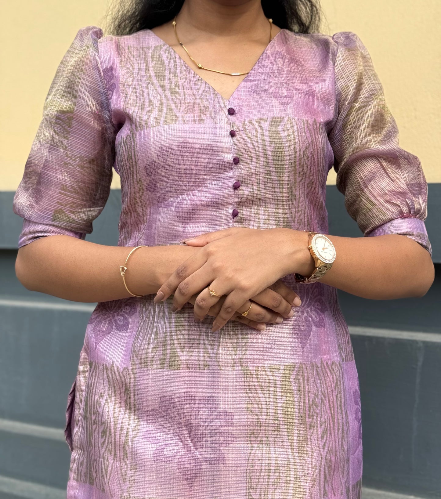 NY 508 Elegant Pure tissue kota silk with elbow puff sleeves