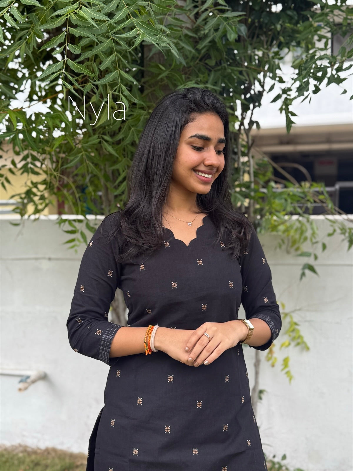 NY 456 Elegant pure handloom cotton set with 3/4th sleeves