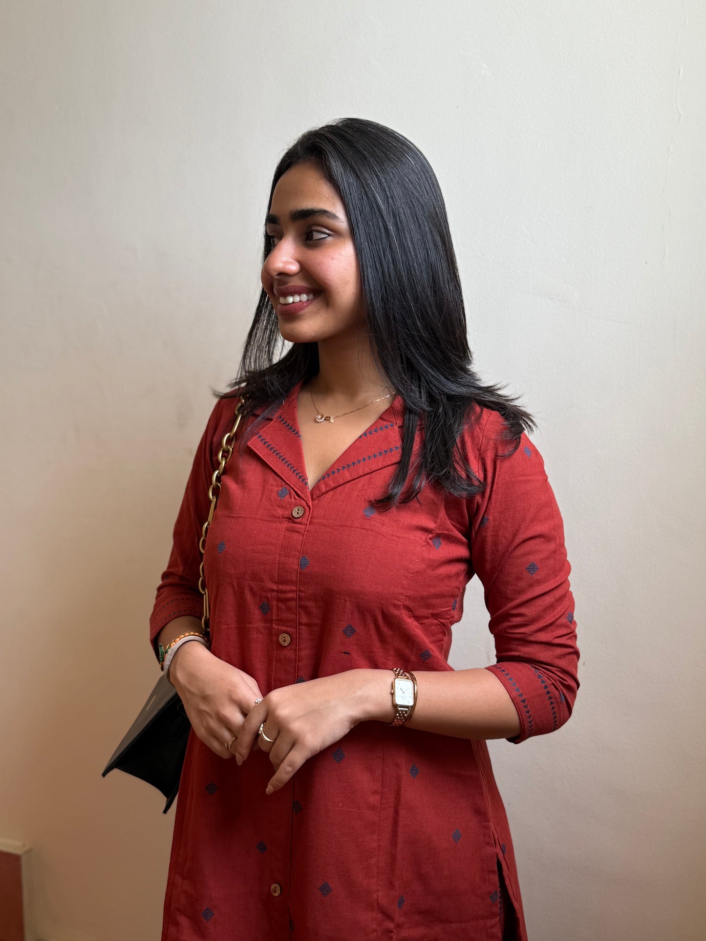 NY 478 Elegant pure handloom cotton set with 3/4th sleeves