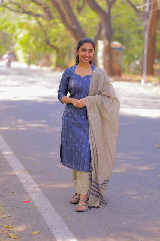 Elegant Premium RawSilk  kurti with 3/4th sleeves
