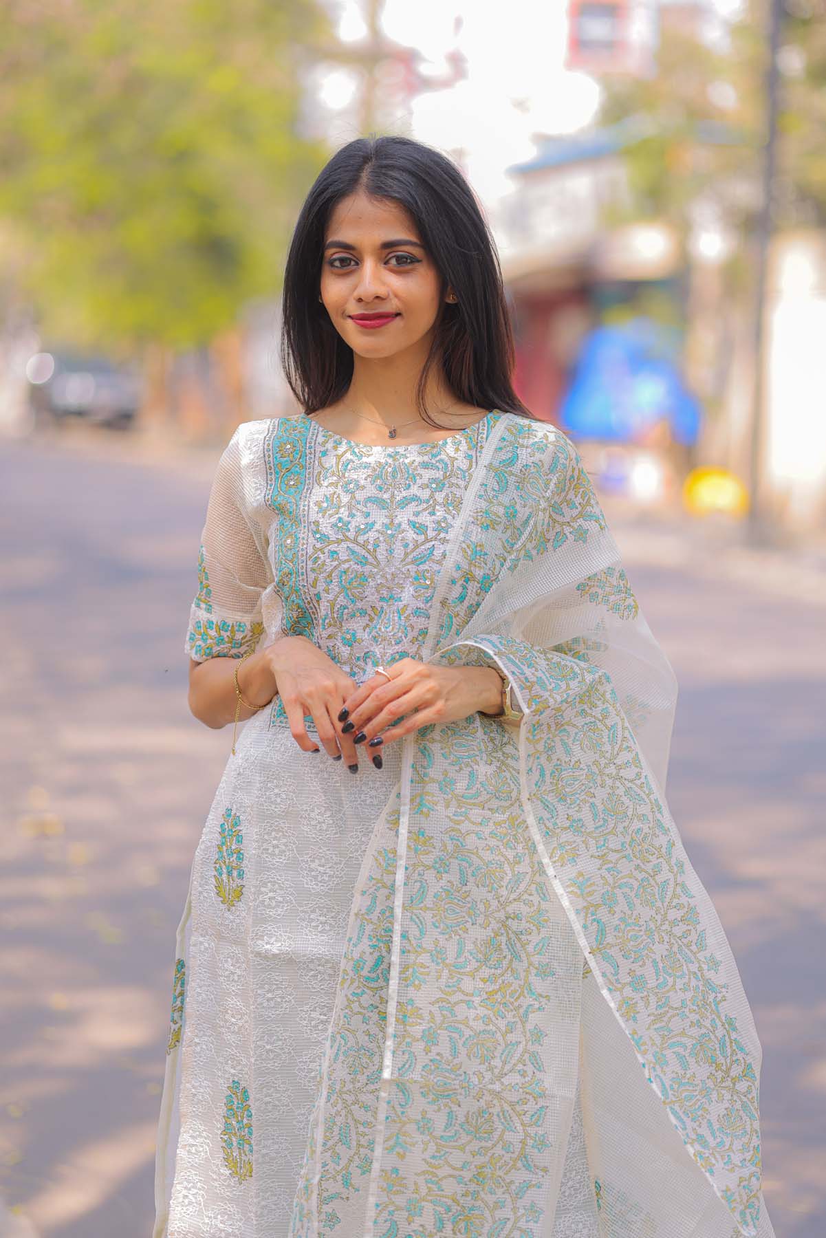 Elegant Kota hakobha kurti with elbow sleeves