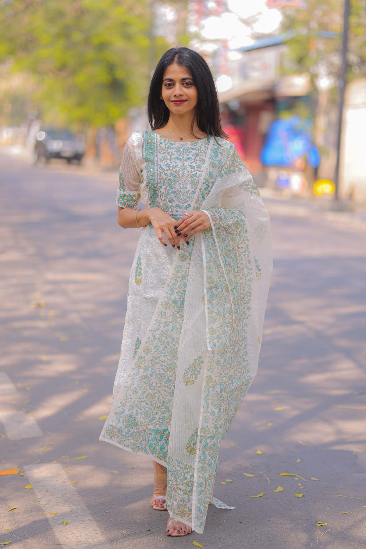 Elegant Kota hakobha kurti with elbow sleeves